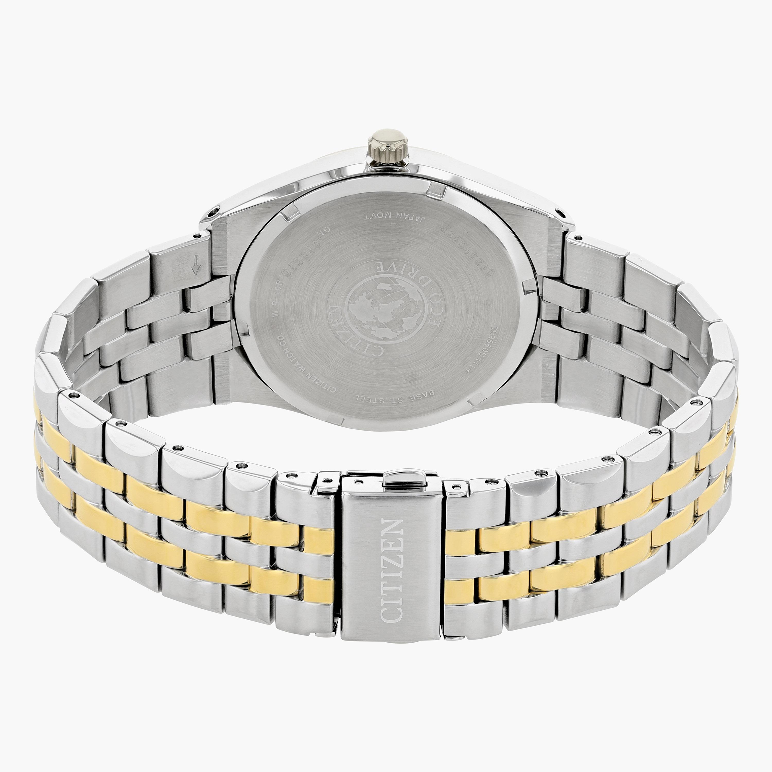 Citizen Men's Silver/Gold Analog Eco-Drive Metal Strap Watch BM733466L-men-watchesandjewellery-watches-image-2