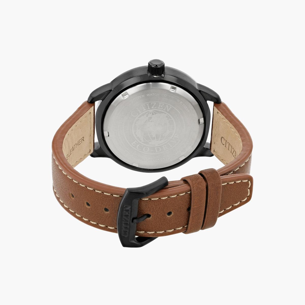 ساعة تناظرية بنيّة إيكو درايف بحزام معدني للرجال من سيتيزن - BM7395 11E-men-watchesandjewellery-watches-image-2