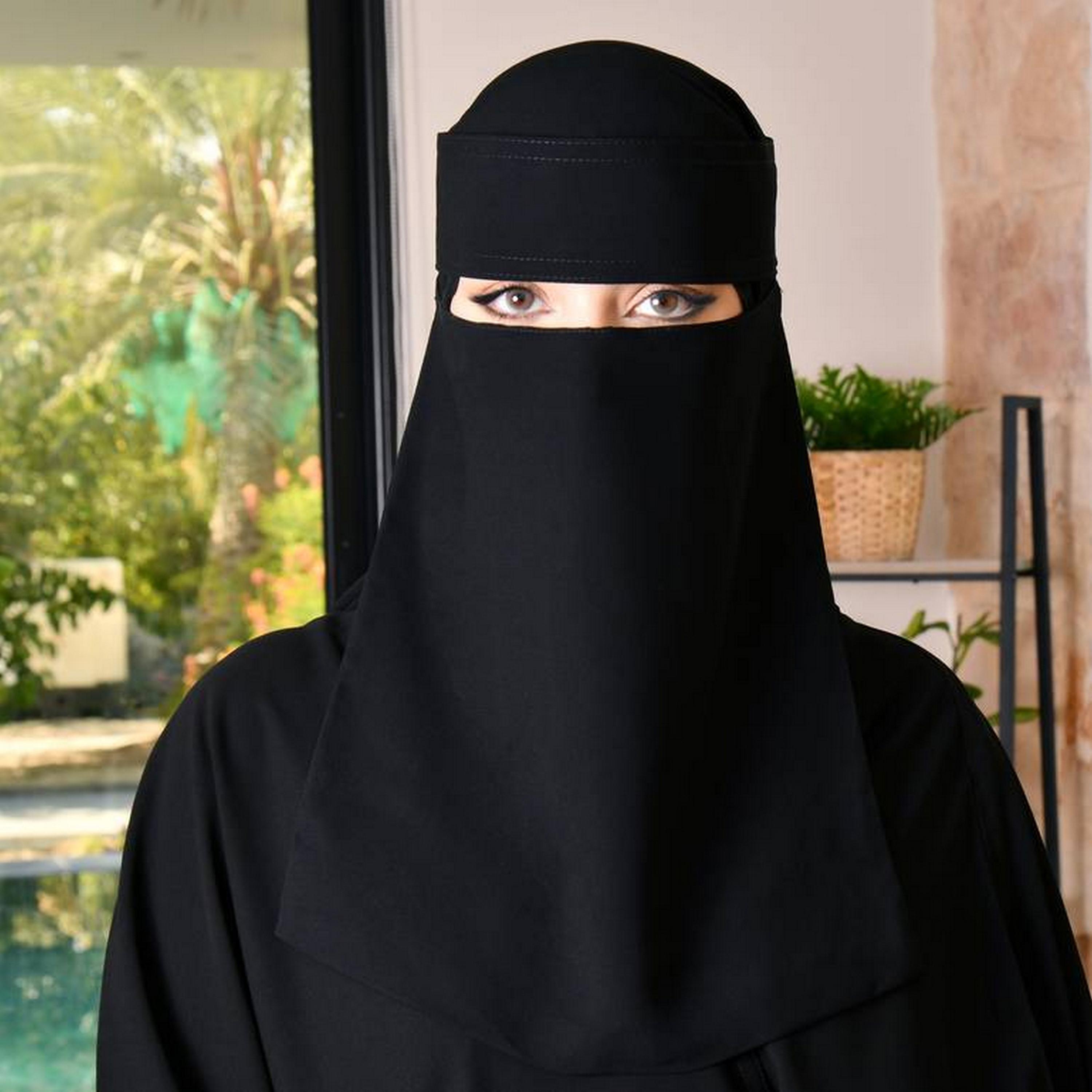 Beyond Abaya Black Silk Women's Niqab-women-arabicclothing-headscarf-niqab-image-1