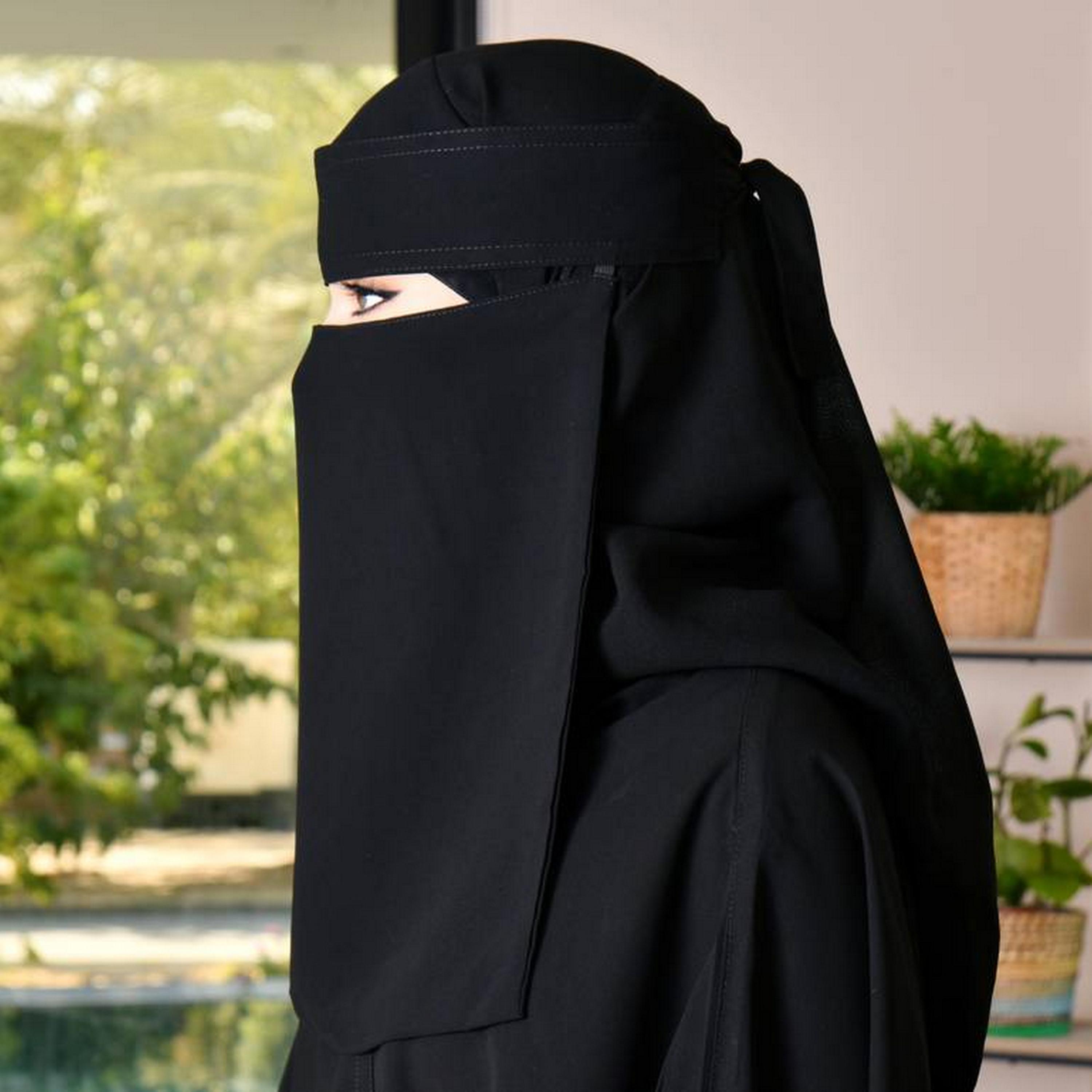Beyond Abaya Black Silk Women's Niqab-women-arabicclothing-headscarf-niqab-image-2