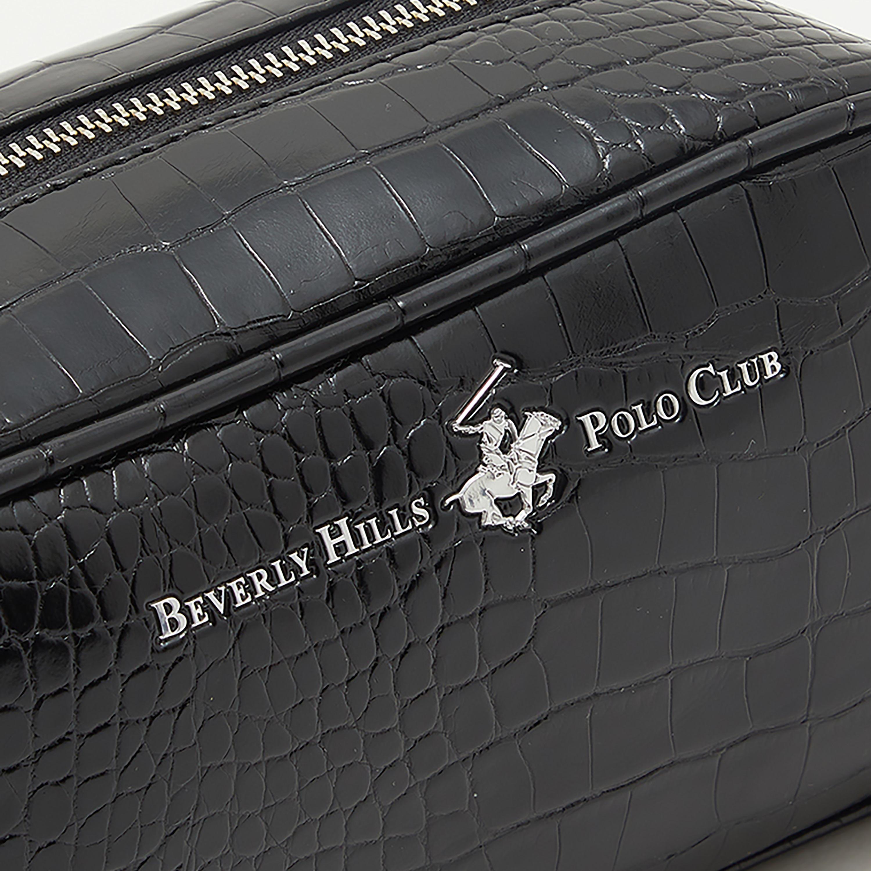 Beverly Hills Polo Club Textured Toiletry Pouch with Wrist Grab Handle-men-bags-image-4