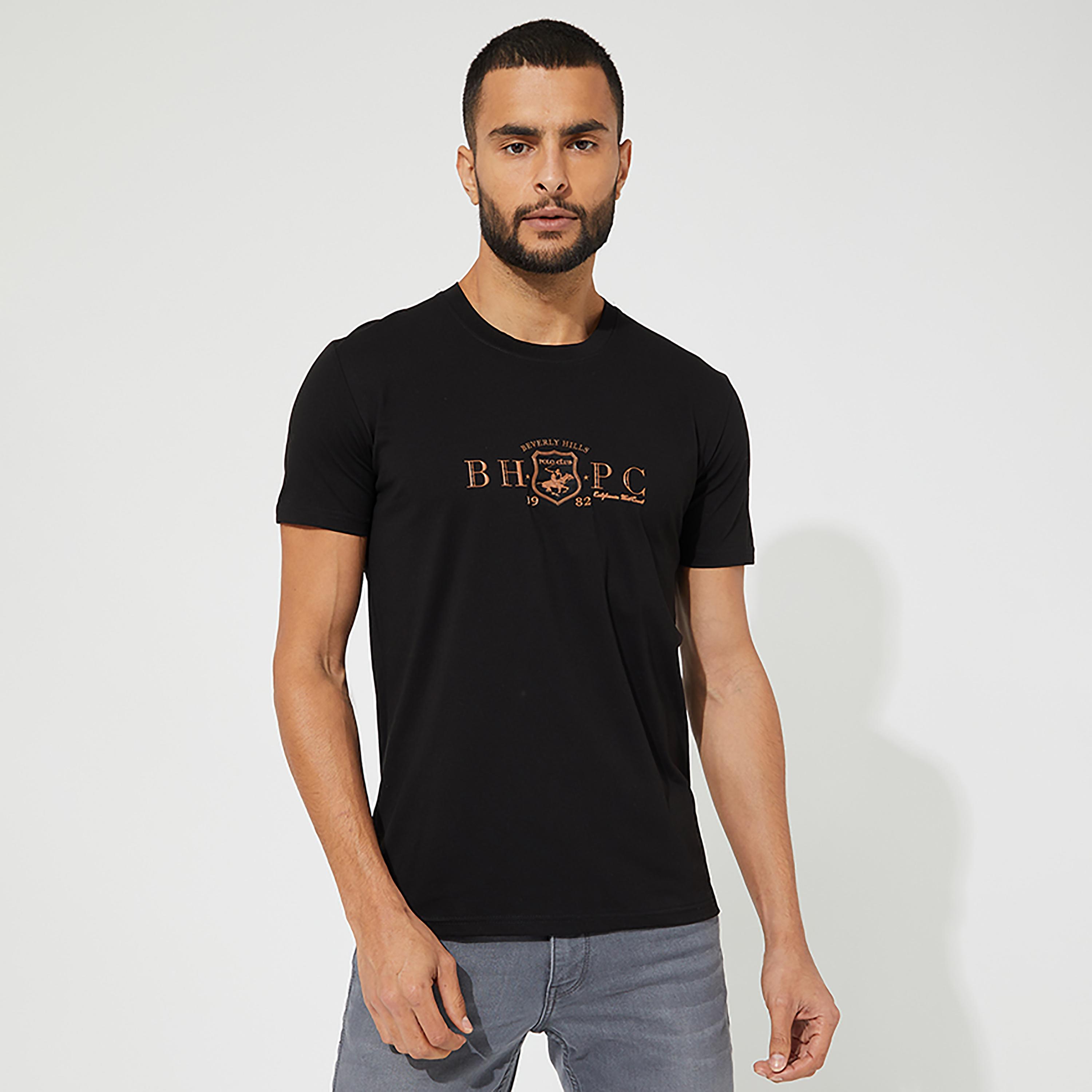 تي شيرت بيفرلي هيلز بولو كلوب بياقة مستديرة وأكمام قصيرة مع شعار بمطبوع-men-clothing-tshirtsandpolos-tshirts-image-1