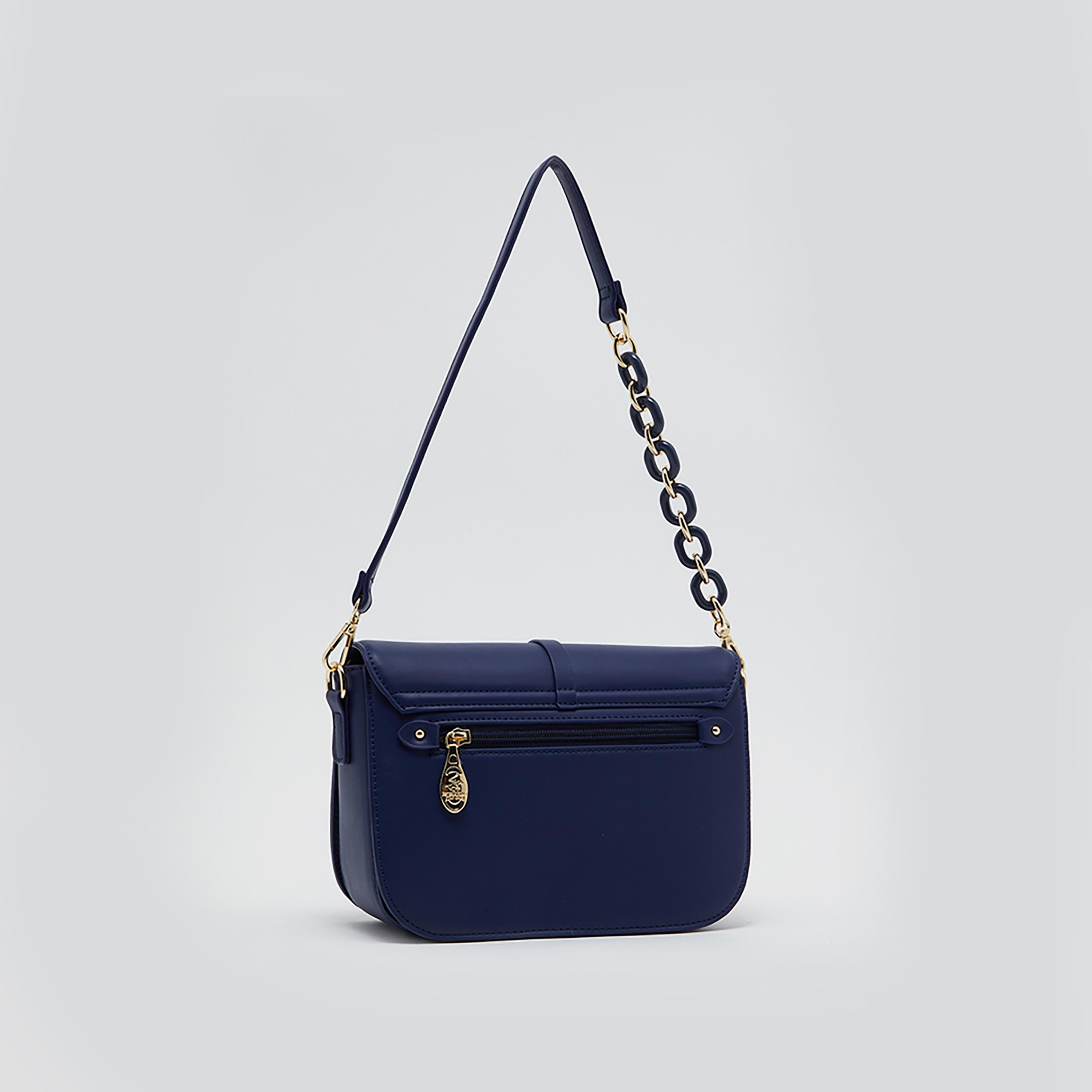 Beverly Hills Polo Club Plain Shoulder Bag with Detachable Shoulder Strap-women-bagsandwallets-handbags-image-2
