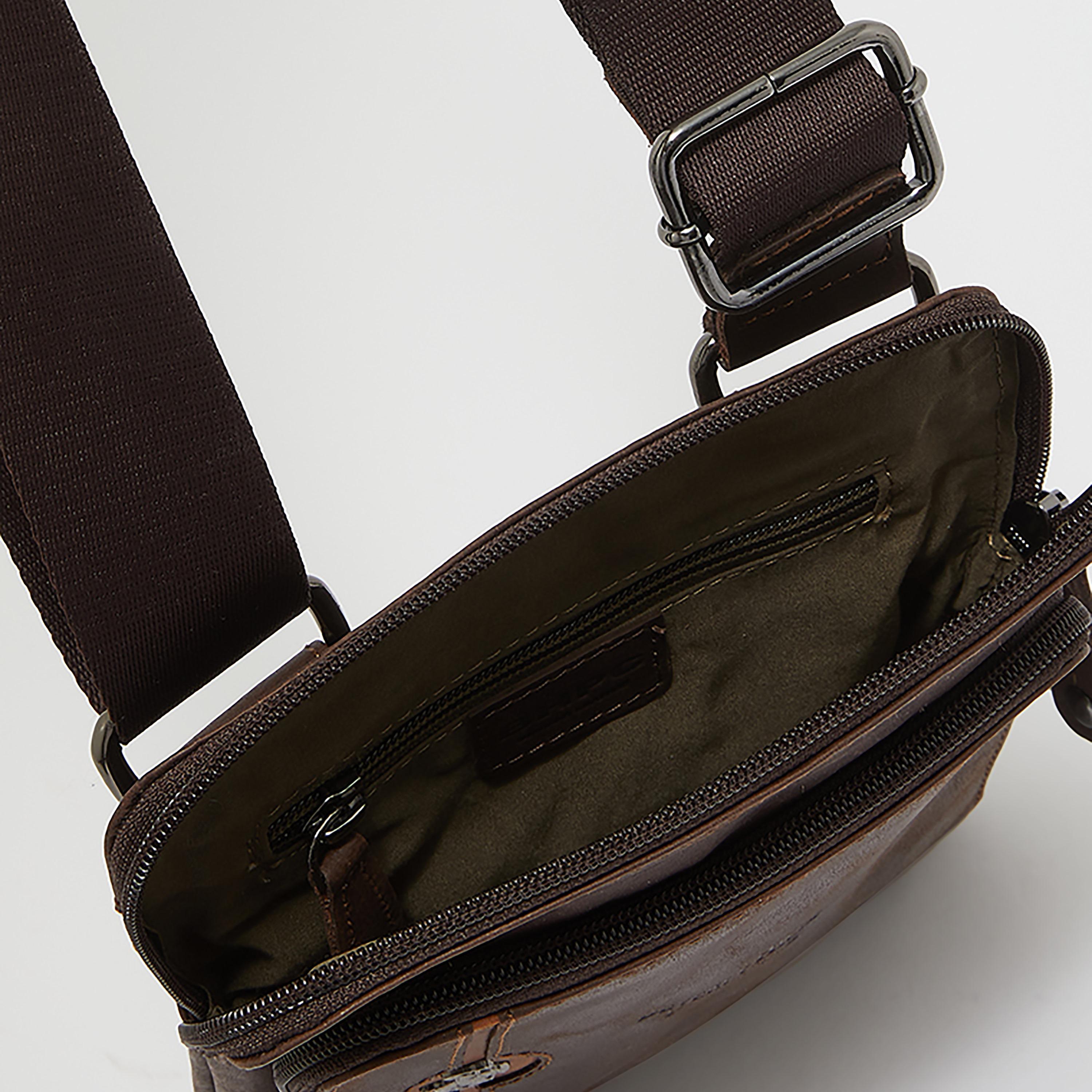 Beverly Hills Polo Club Plain Messenger Bag with Adjustable Shoulder Strap-men-bags-image-3