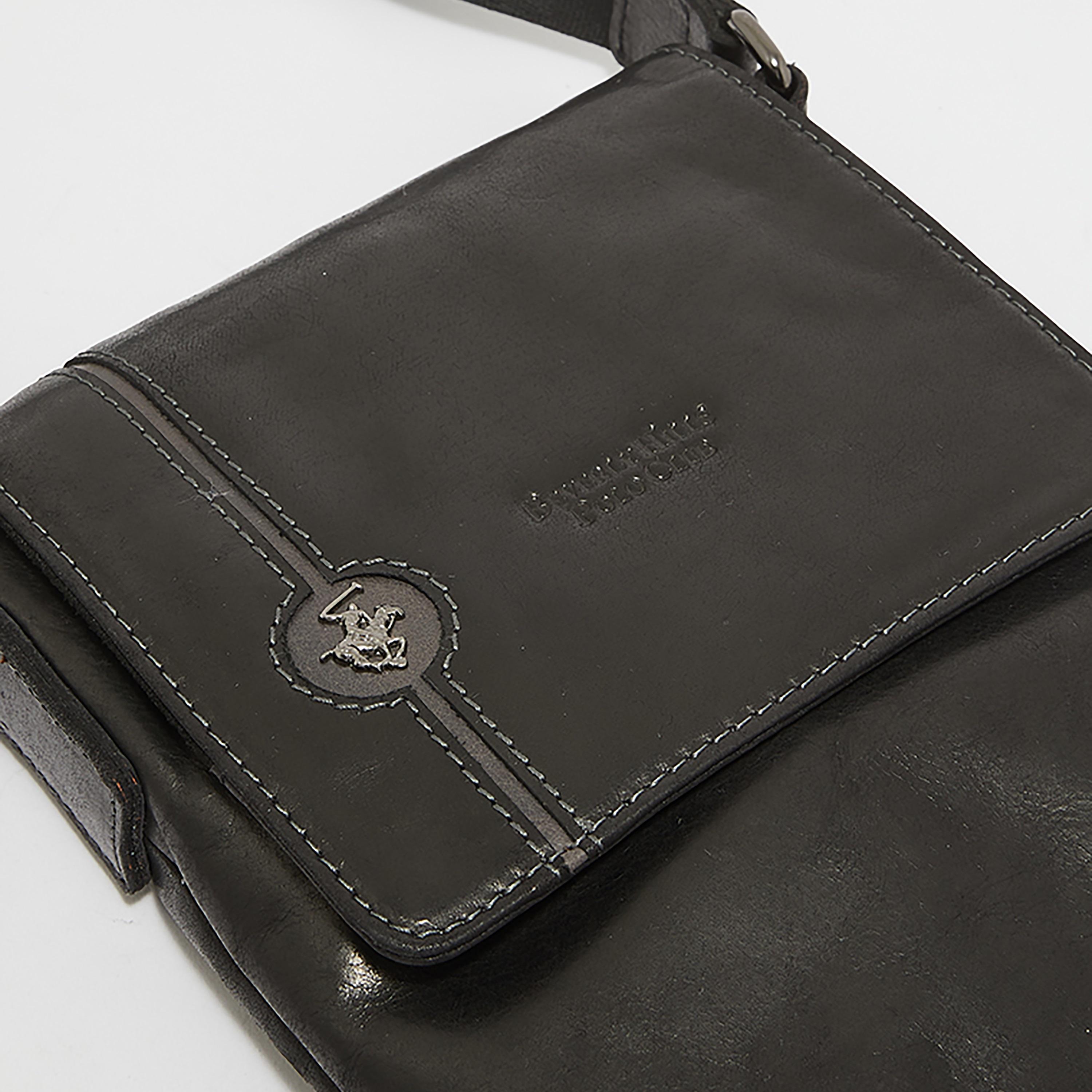 Beverly Hills Polo Club Plain Messenger Bag with Adjustable Shoulder Strap-men-bags-image-4