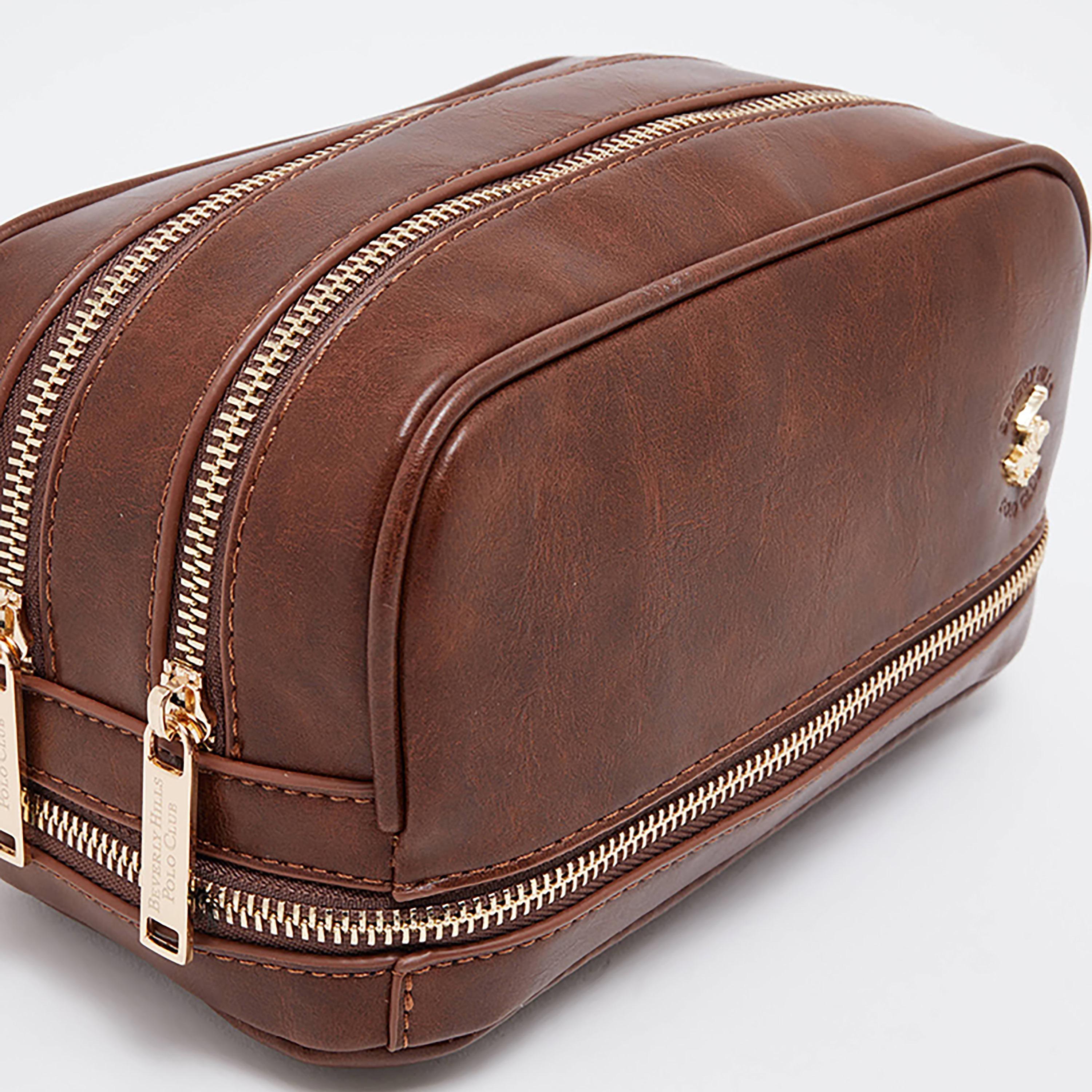 حقيبة أدوات الزينة سادة مع زر للإغلاق من بيفرلي هيلز بولو كلوب-men-bags-image-8