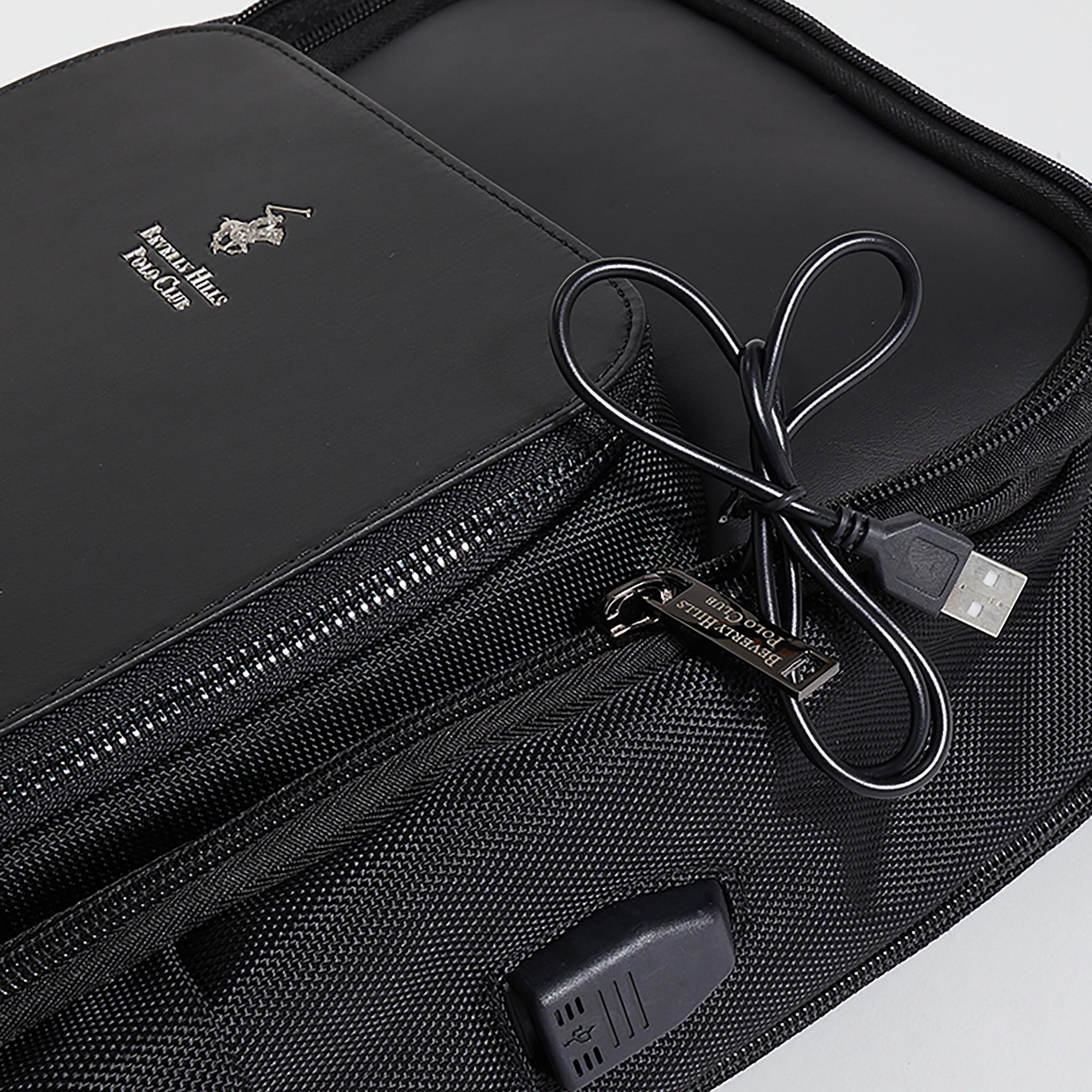Beverly Hills Polo Club Plain Travel Backpack with USB Port-men-bags-image-3