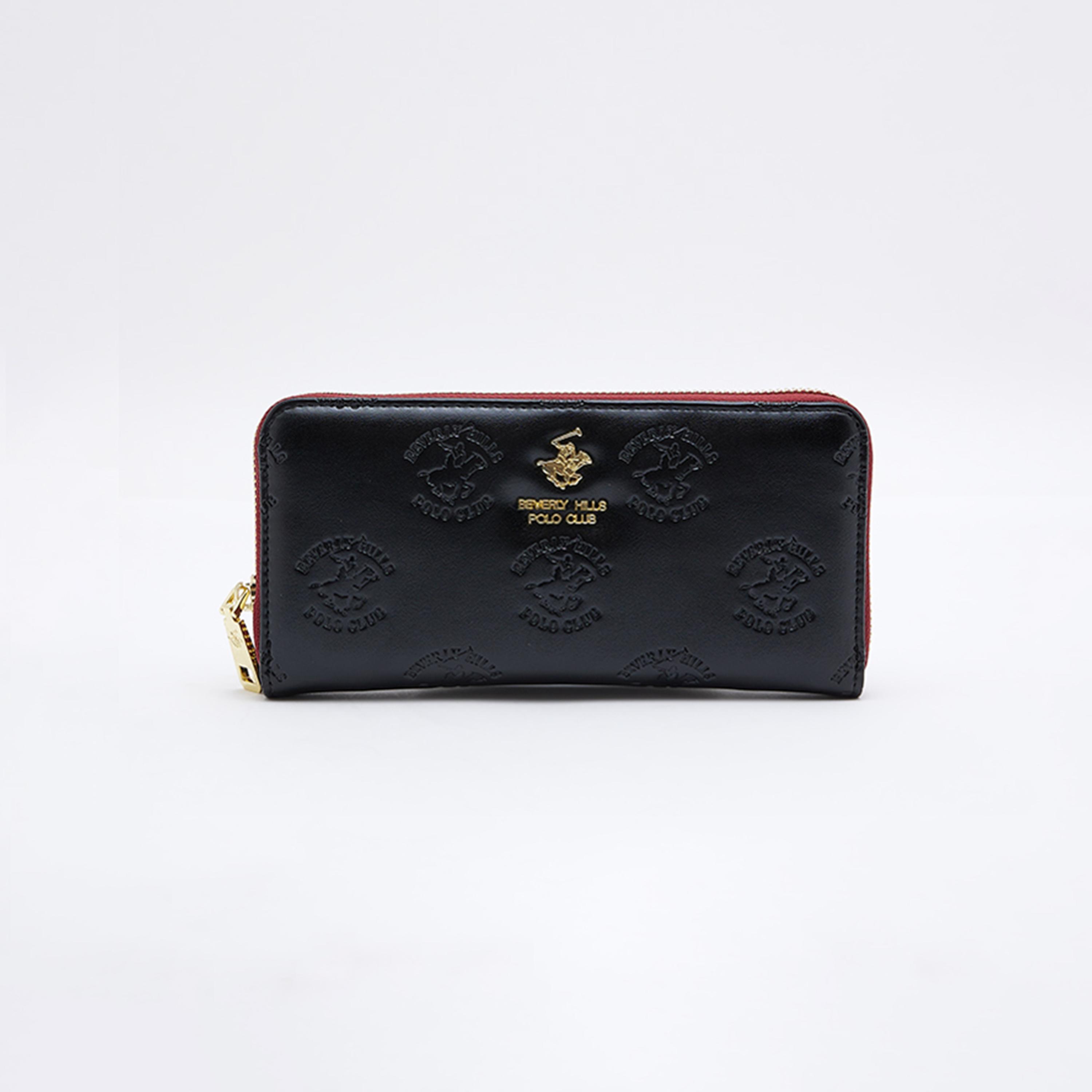 محفظة بطبعة لوجو بيفرلي هيلز بولو كلوب مع سحاب للإغلاق-women-bagsandwallets-wallets-image-1
