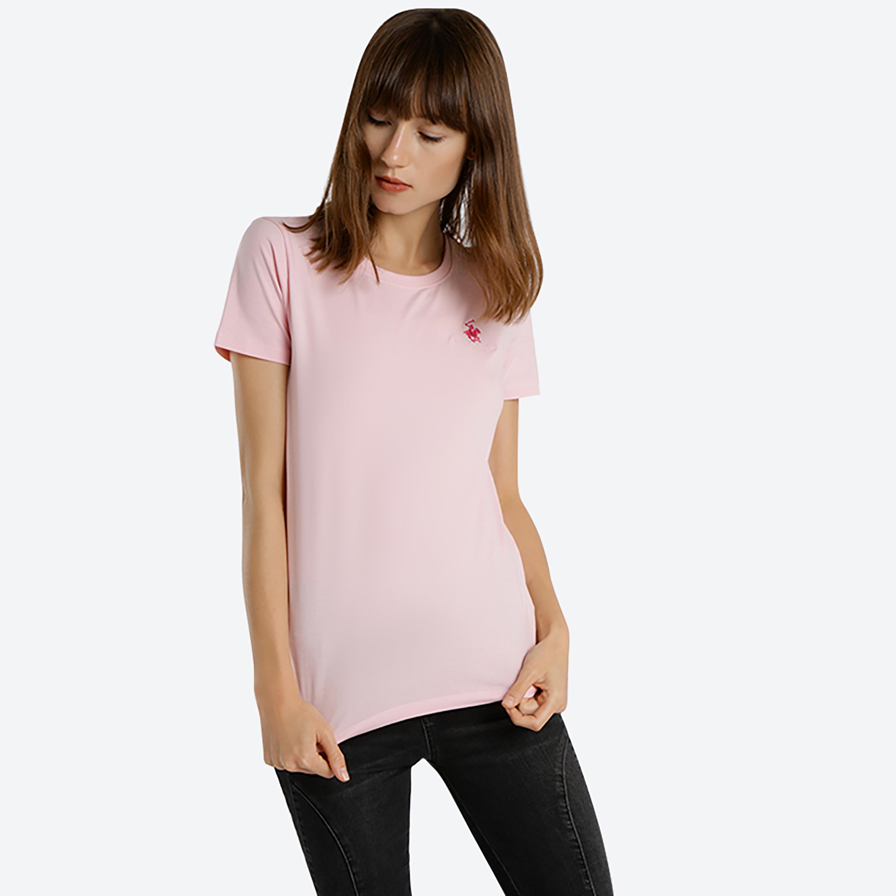 تي شرت سادة برقبة دائرية وأكمام قصيرة من بيفرلي هيلز بولو كلوب-women-clothing-tshirts-image-1