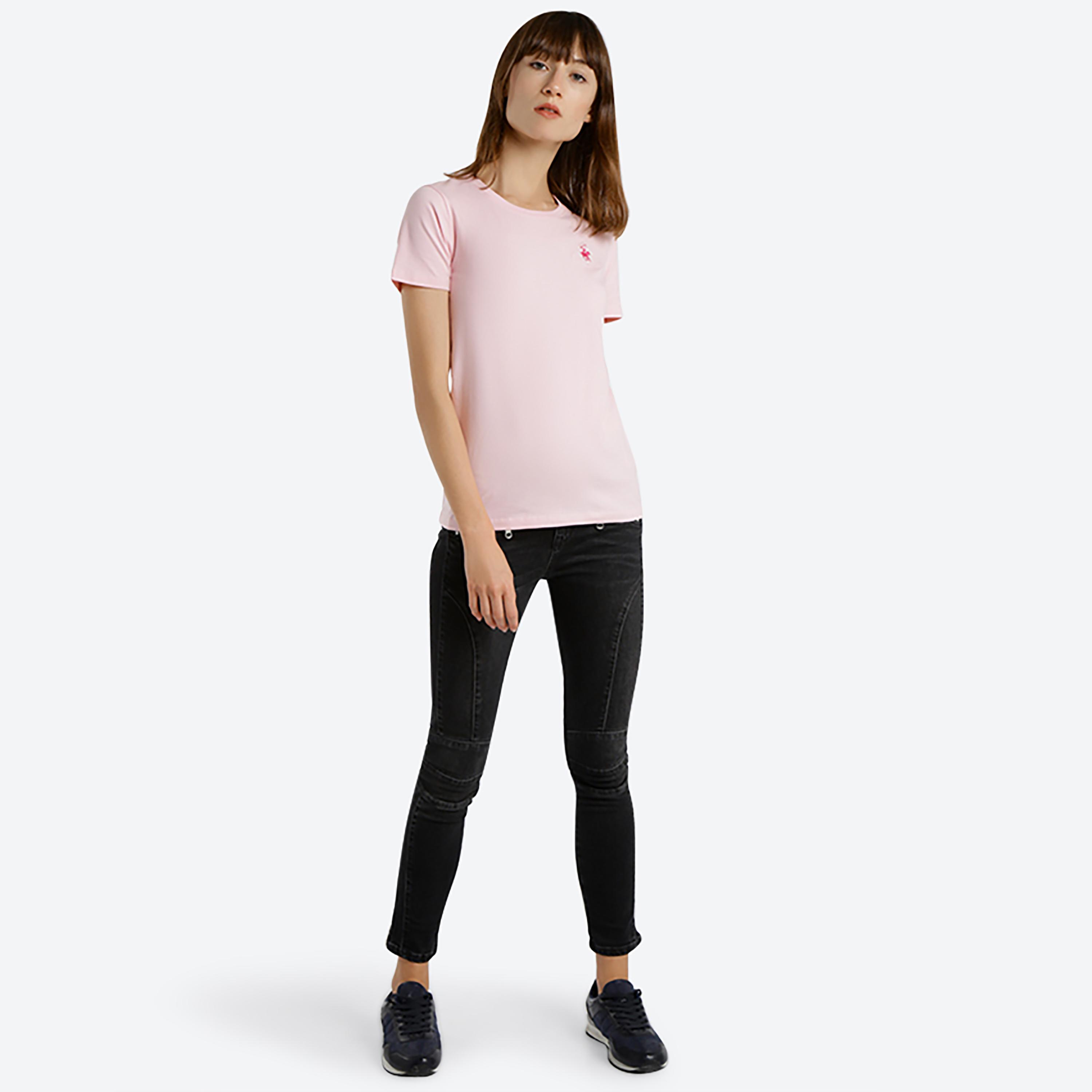 Beverly Hills Polo Club Plain Round Neck Short Sleeves T-Shirt-women-clothing-tshirts-image-2
