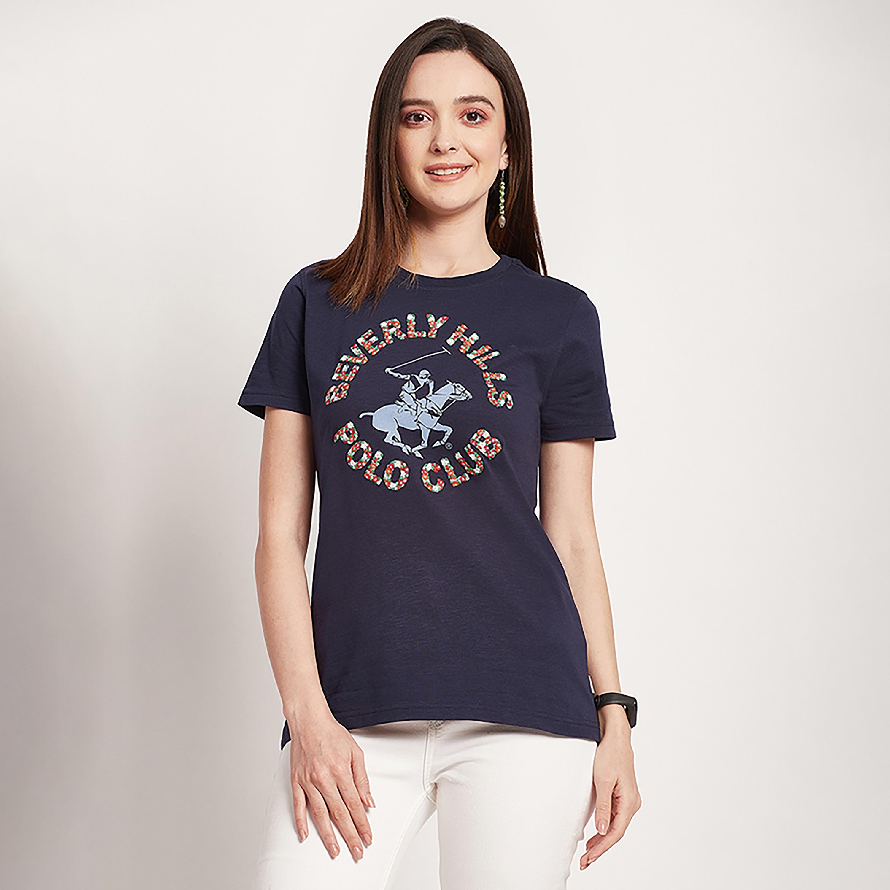 تي شيرت بيفرلي هيلز بولو كلوب بياقة مستديرة وأكمام قصيرة مع شعار بطبعات-women-clothing-tshirts-image-5