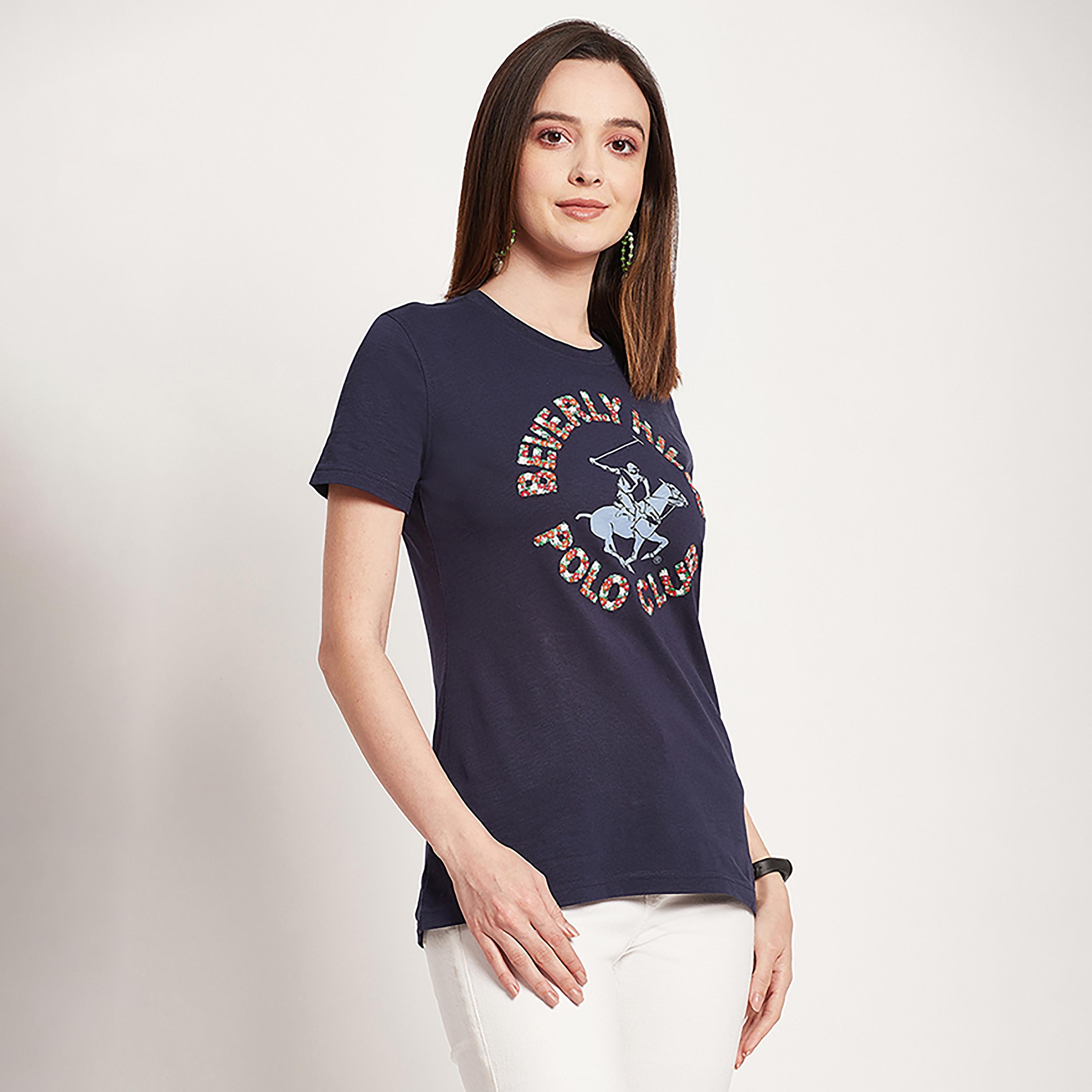 تي شيرت بيفرلي هيلز بولو كلوب بياقة مستديرة وأكمام قصيرة مع شعار بطبعات-women-clothing-tshirts-image-7