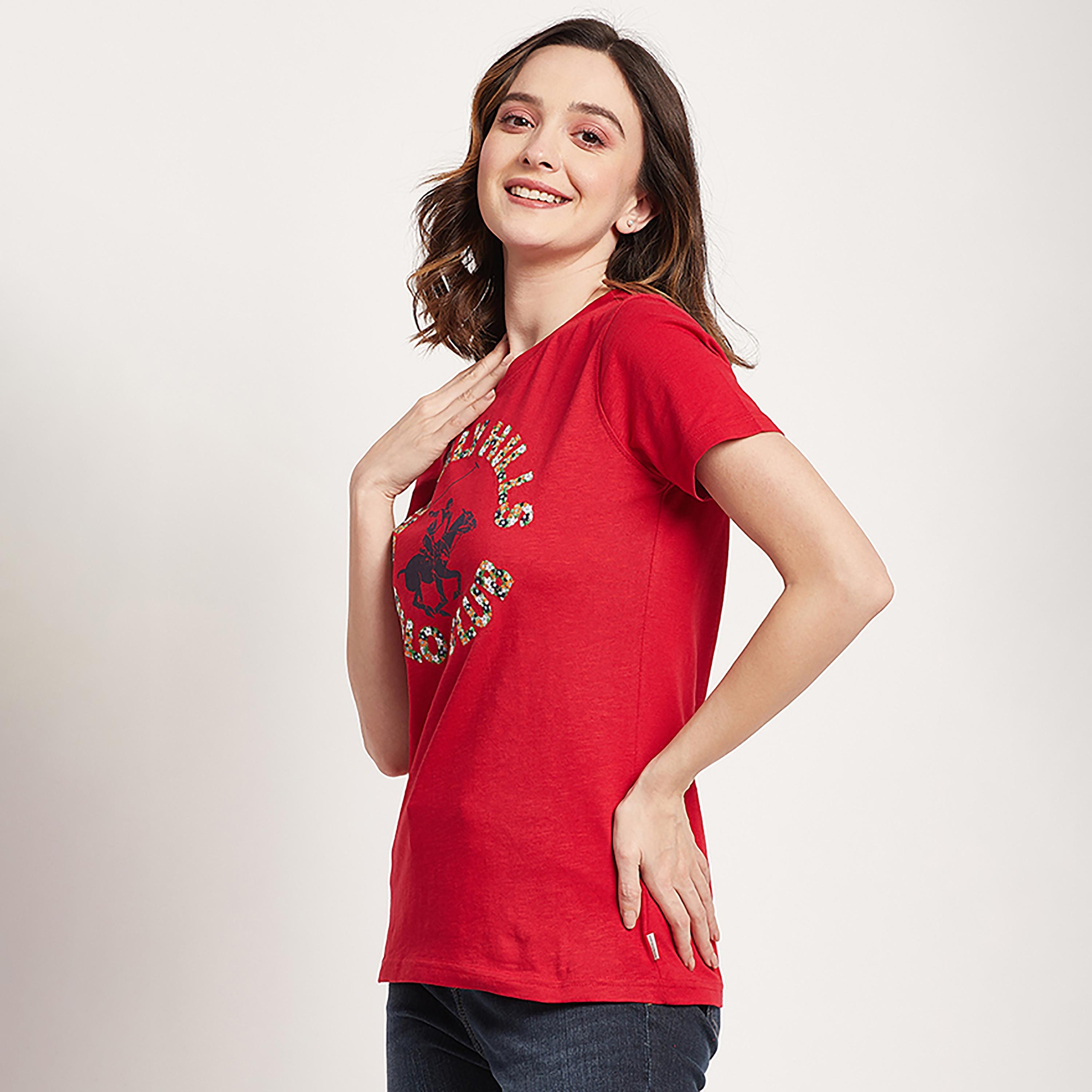 تي شيرت بيفرلي هيلز بولو كلوب بياقة مستديرة وأكمام قصيرة مع شعار بطبعات-women-clothing-tshirts-image-10