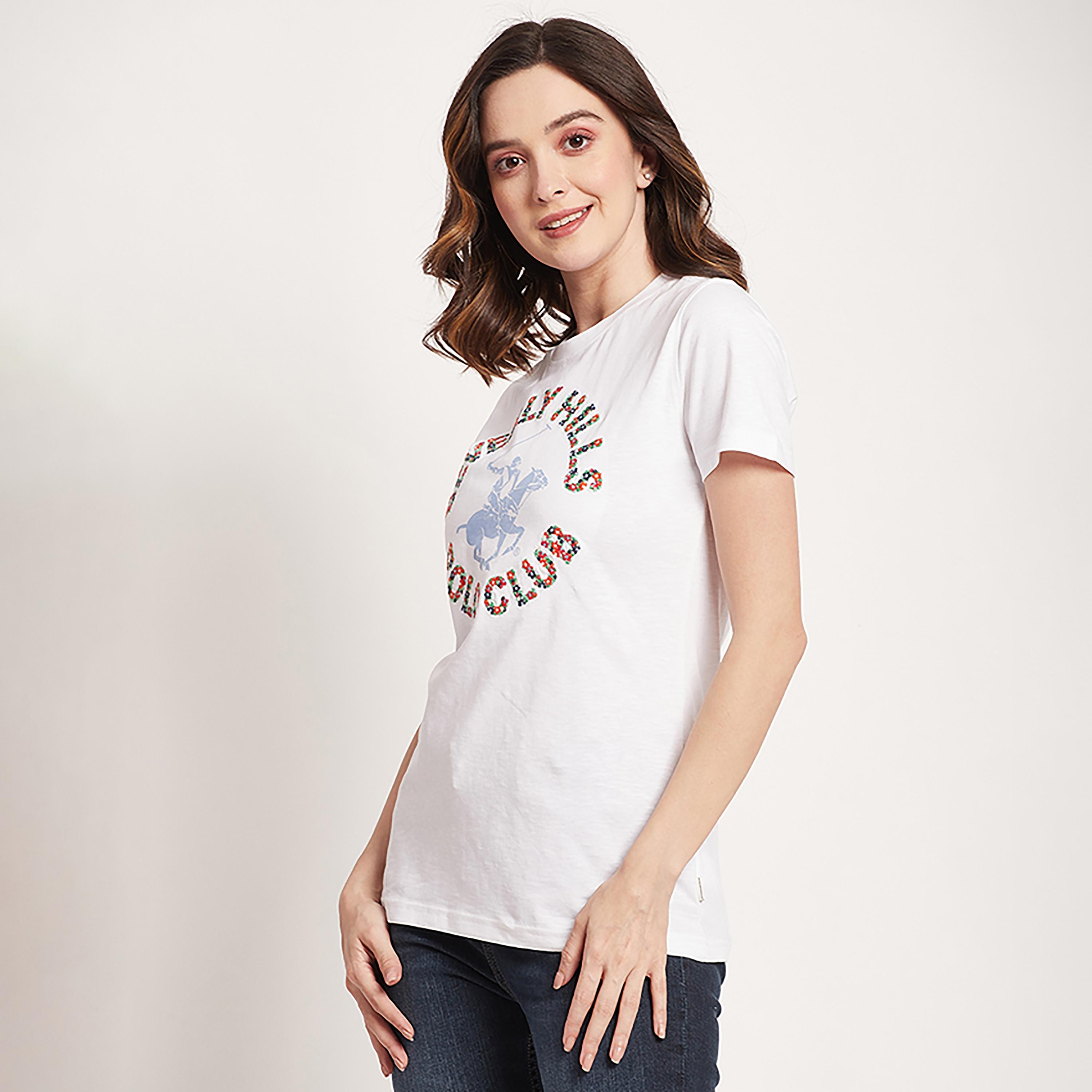 تي شيرت بيفرلي هيلز بولو كلوب بياقة مستديرة وأكمام قصيرة مع شعار بطبعات-women-clothing-tshirts-image-14