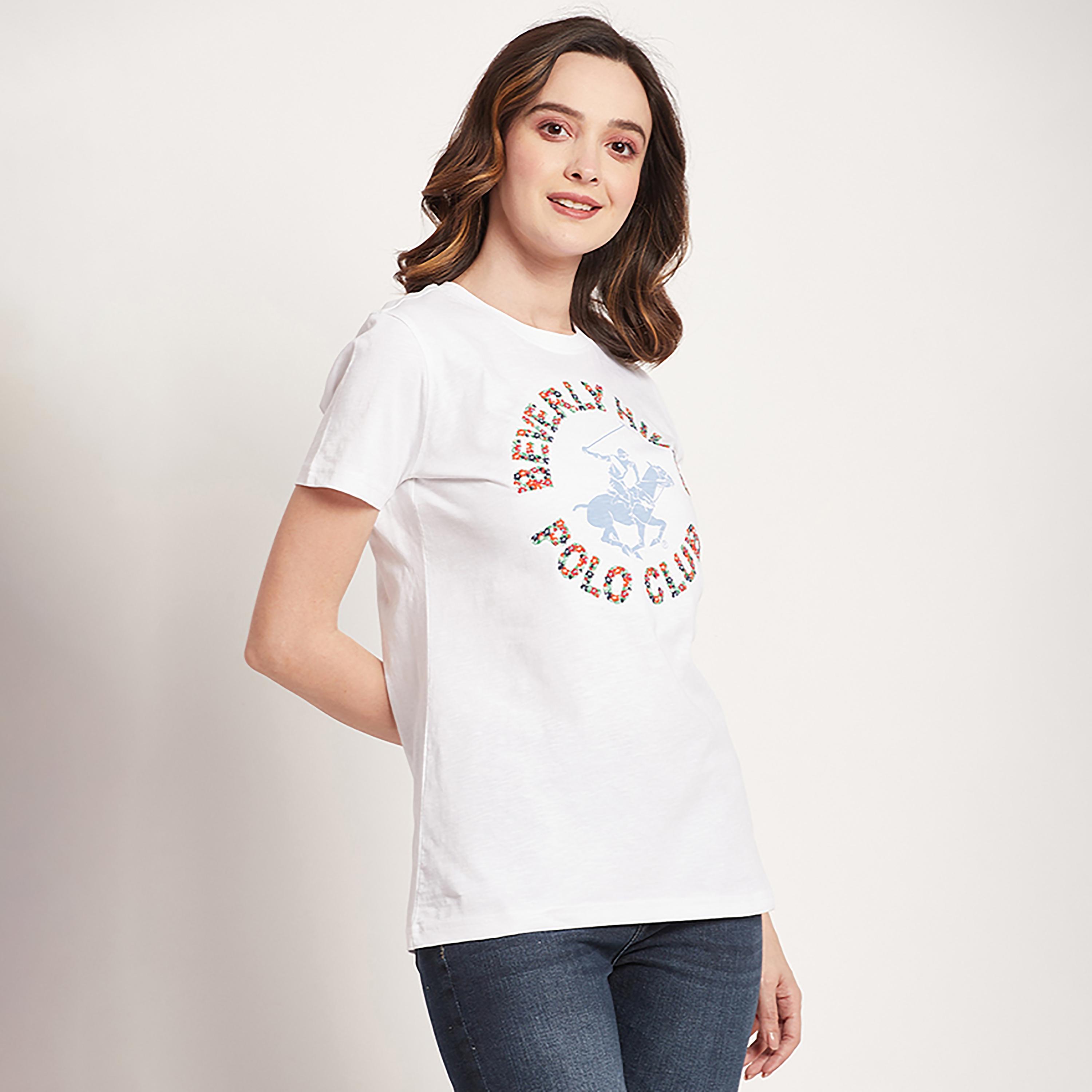 تي شيرت بيفرلي هيلز بولو كلوب بياقة مستديرة وأكمام قصيرة مع شعار بطبعات-women-clothing-tshirts-image-15