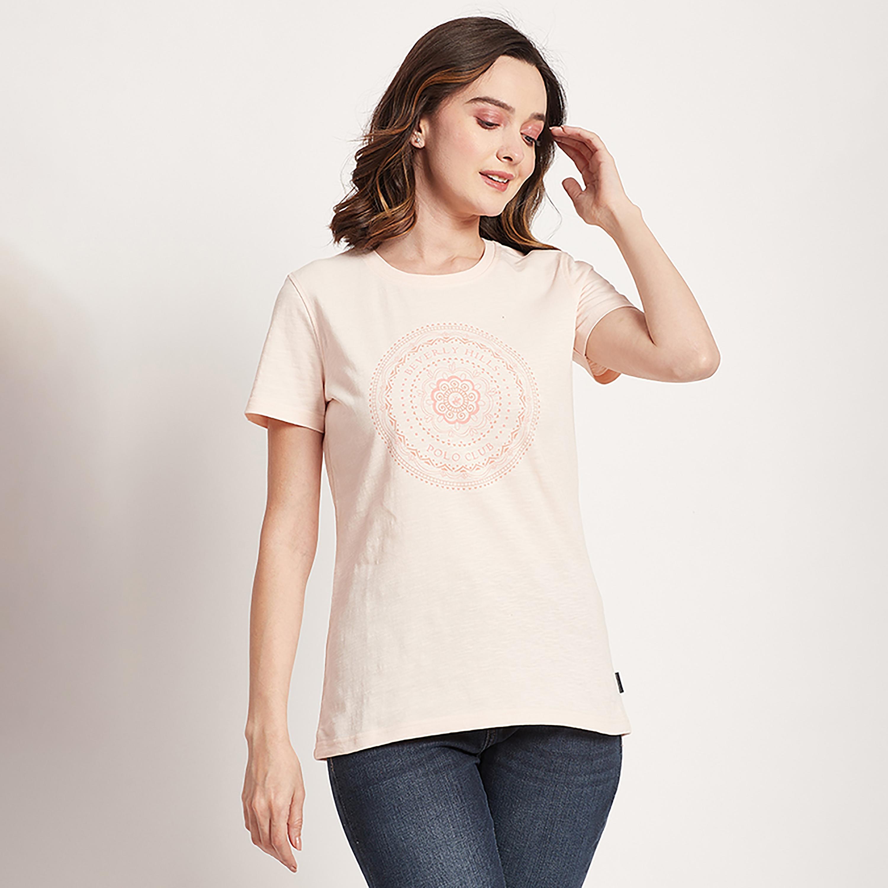 تي شيرت بيفرلي هيلز بولو كلوب بياقة مستديرة وأكمام قصيرة مع مطبوع-women-clothing-tshirts-image-5