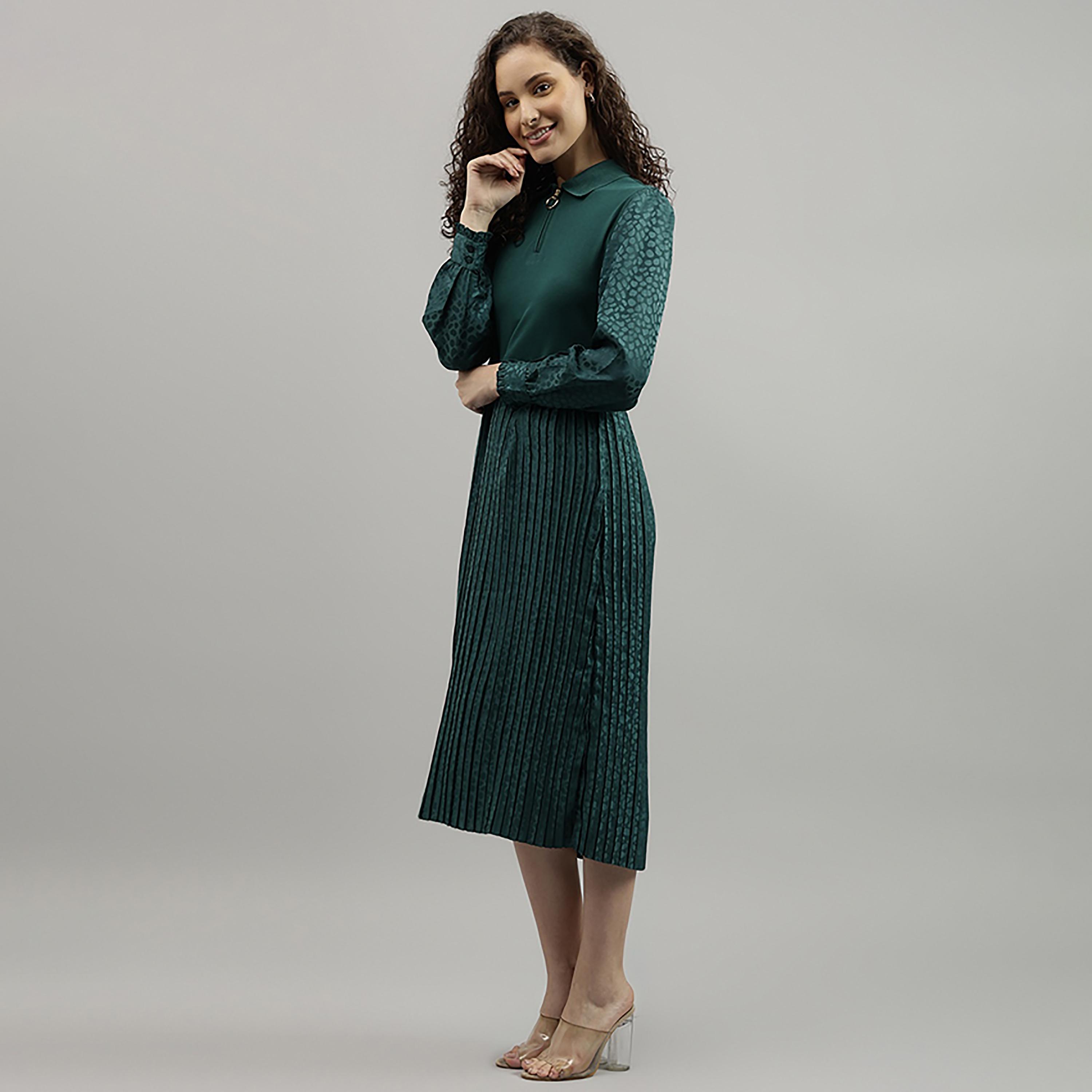 Beverly Hills Polo Club Leopard Patterned Collared Pleated Midi Dress-PROMO_CP_BHPC_101125-image-2
