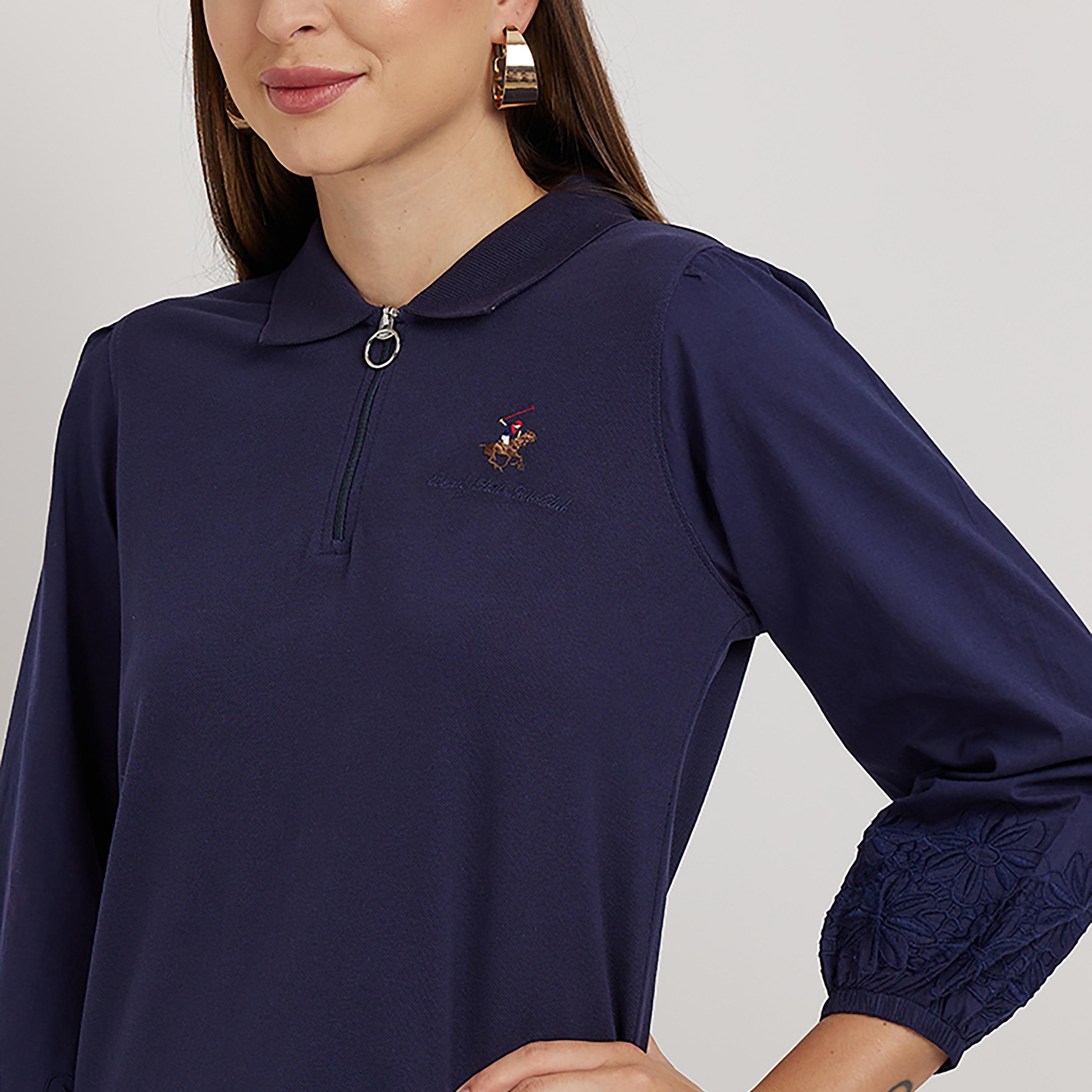 Beverly Hills Polo Club Embroidered Collared Three-Quarter Sleeves Top-PROMO_CP_BHPC_101125-image-2