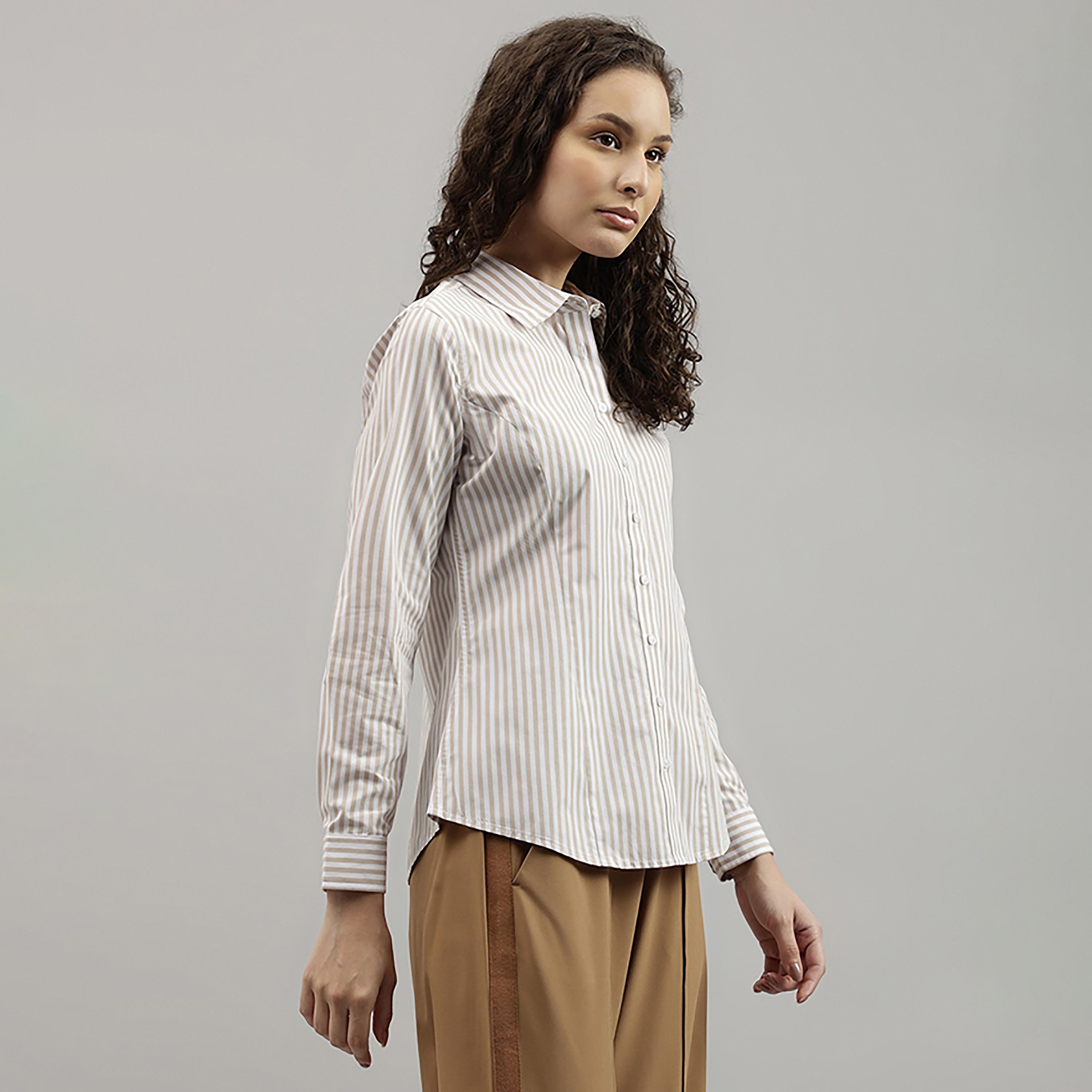 قميص من بيفرلي هيلز بولو كلوب بأكمام طويلة وياقة بمخطط-women-clothing-shirtsandblouses-shirts-image-3