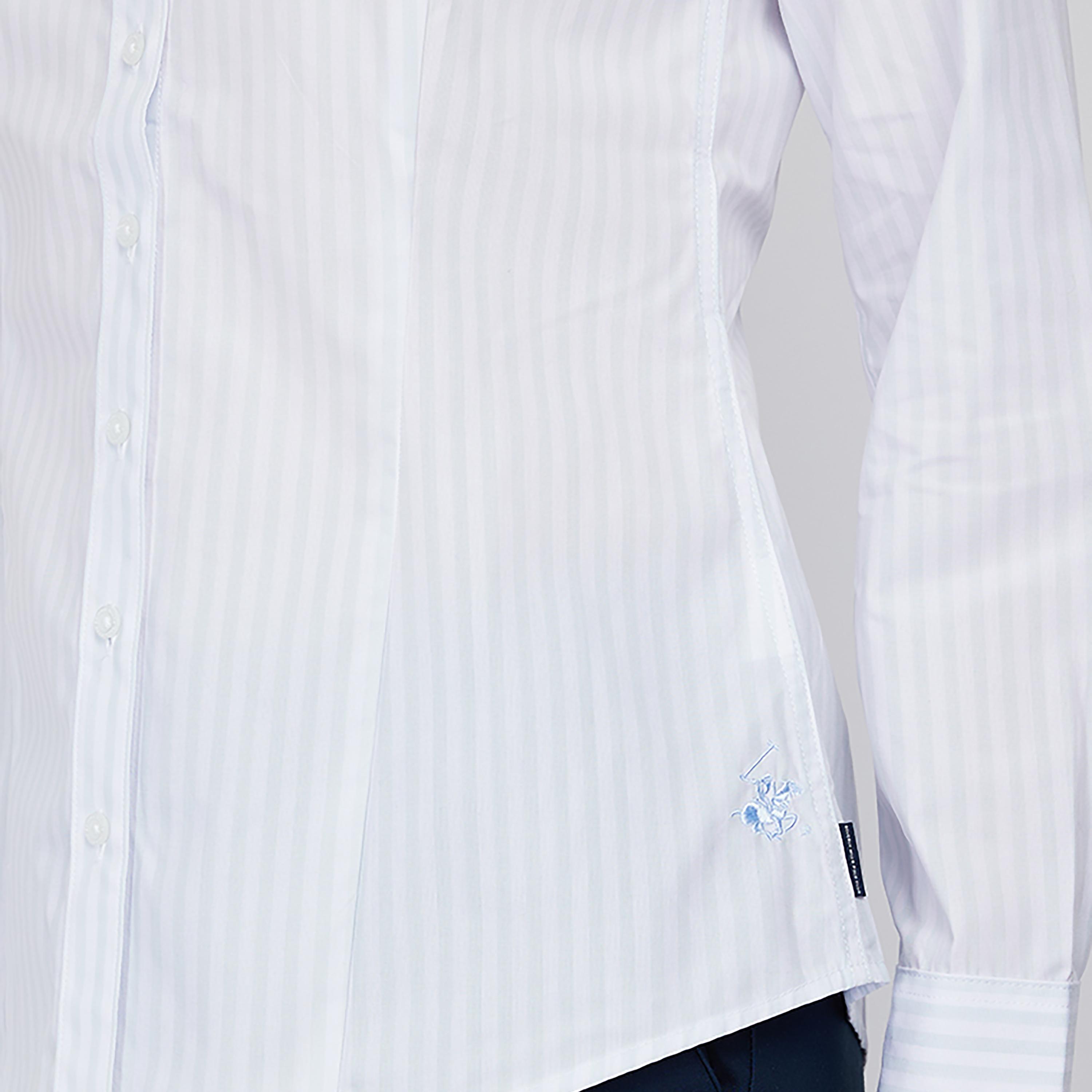 قميص من بيفرلي هيلز بولو كلوب بأكمام طويلة وياقة بمخطط-women-clothing-shirtsandblouses-shirts-image-5