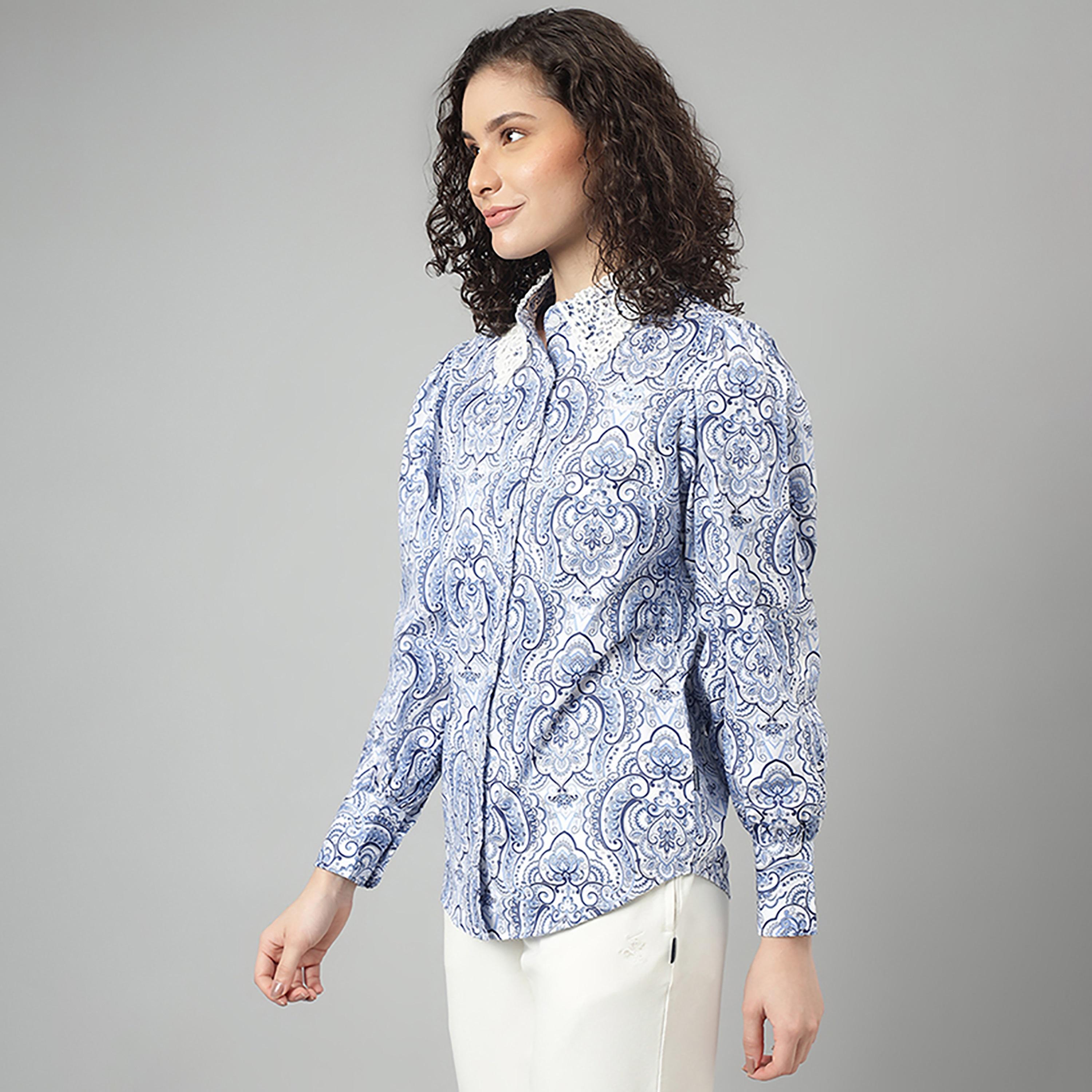 Beverly Hills Polo Club Printed Collared Long Sleeves Shirt-women-clothing-shirtsandblouses-shirts-image-2