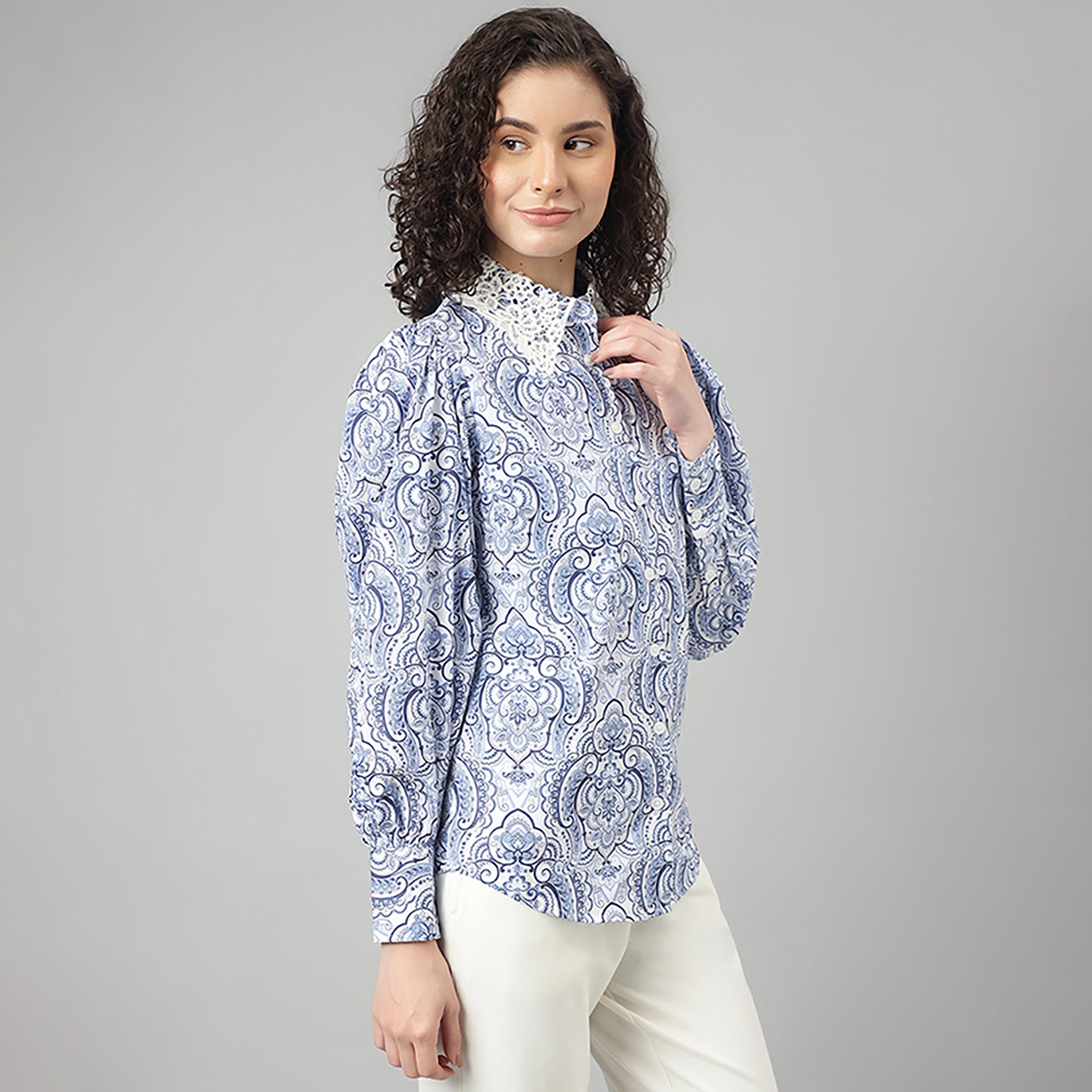 Beverly Hills Polo Club Printed Collared Long Sleeves Shirt-women-clothing-shirtsandblouses-shirts-image-3