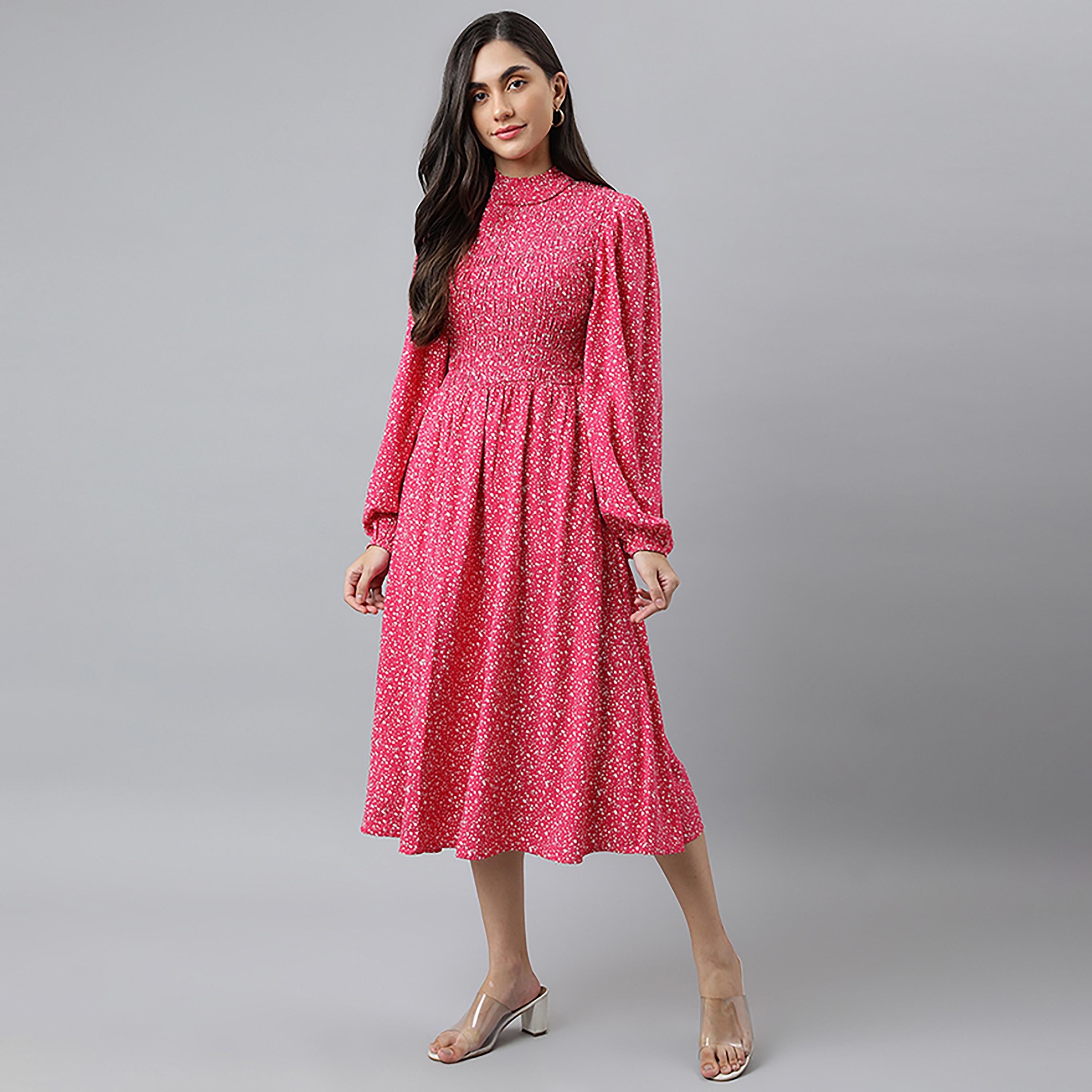 Beverly Hills Polo Club Printed Round Neck Midi Dress-women-clothing-dresses-image-1