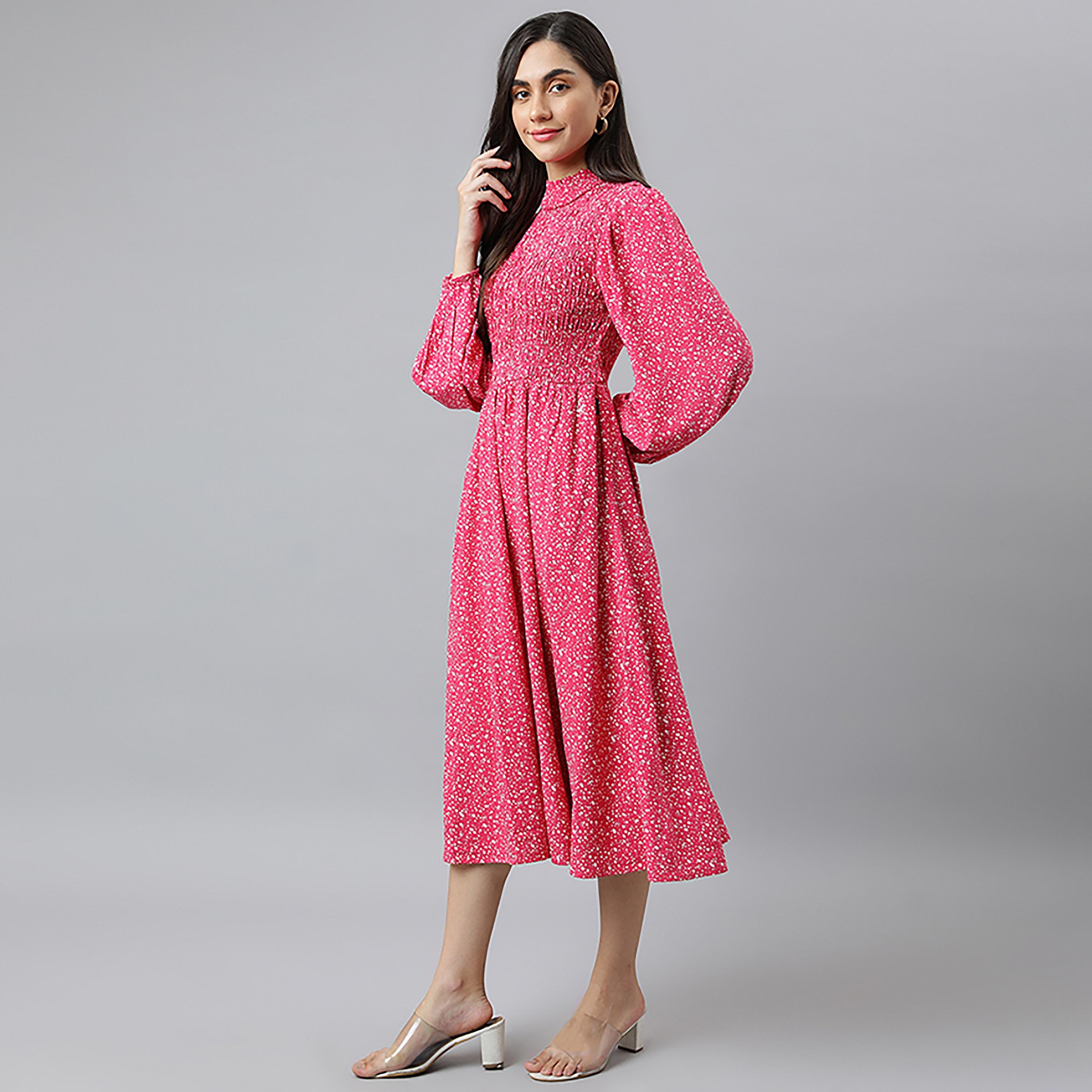 Beverly Hills Polo Club Printed Round Neck Midi Dress-women-clothing-dresses-image-2