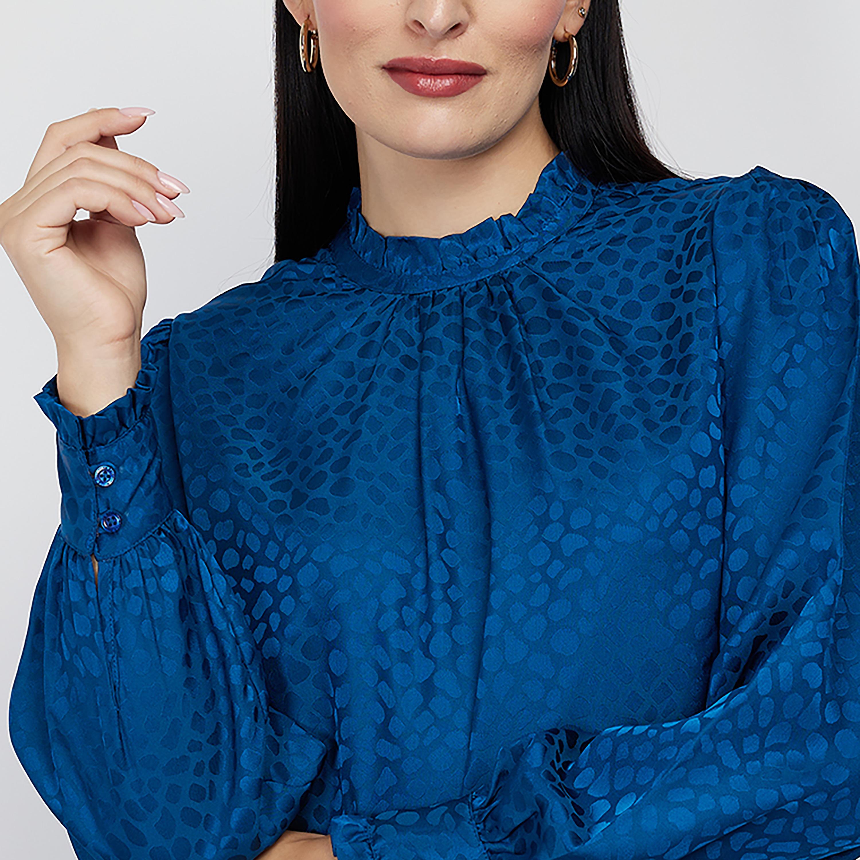 بلوزة بيفرلي هيلز بولو كلوب منقوشة بنقشة الفهد وأكمام طويلة ورقبة مكشكشة-women-clothing-shirtsandblouses-blouses-image-2