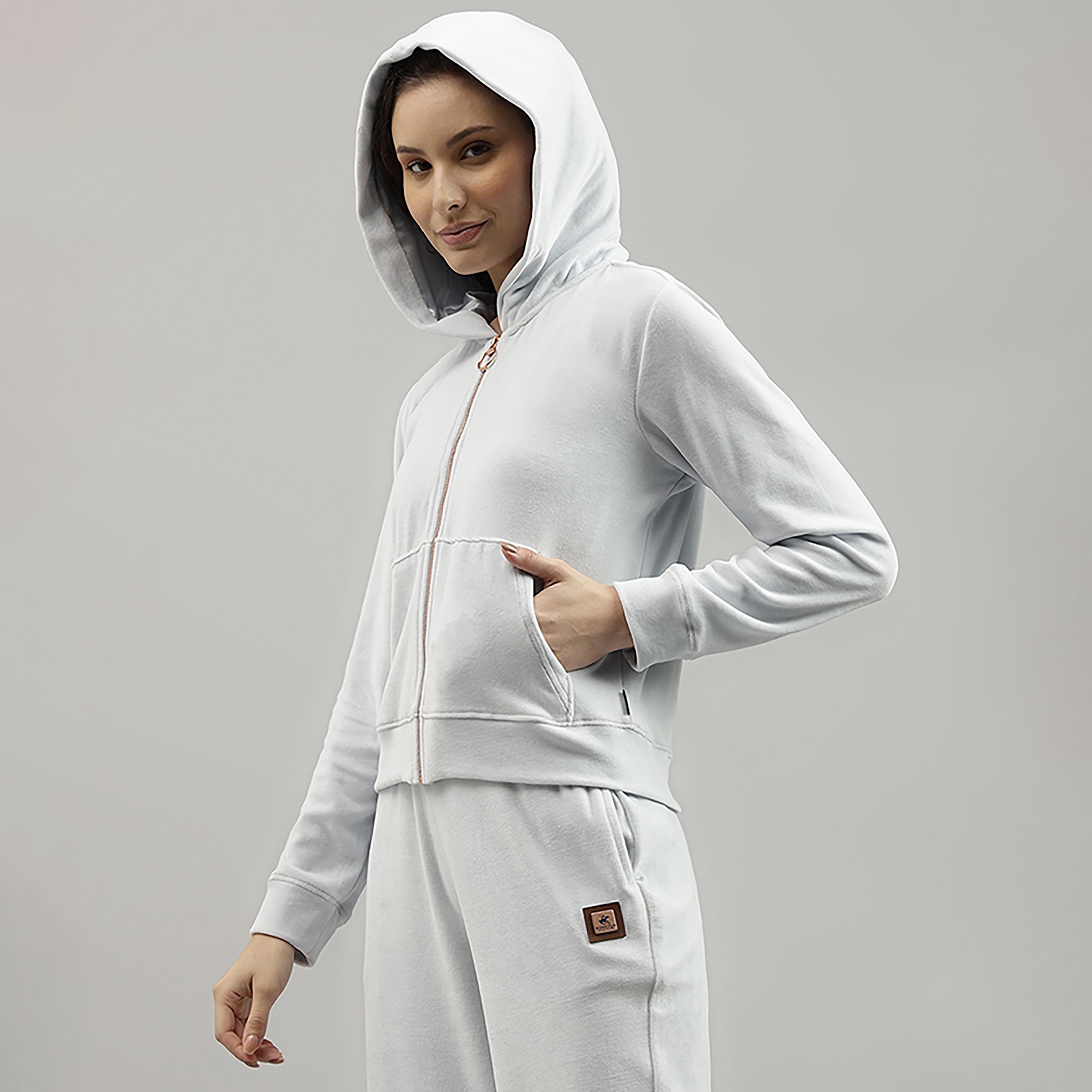 Beverly Hills Polo Club Plain Hooded Neck Long Sleeves Zip-Through Hoodie-women-clothing-hoodiesandsweatshirts-hoodies-image-2