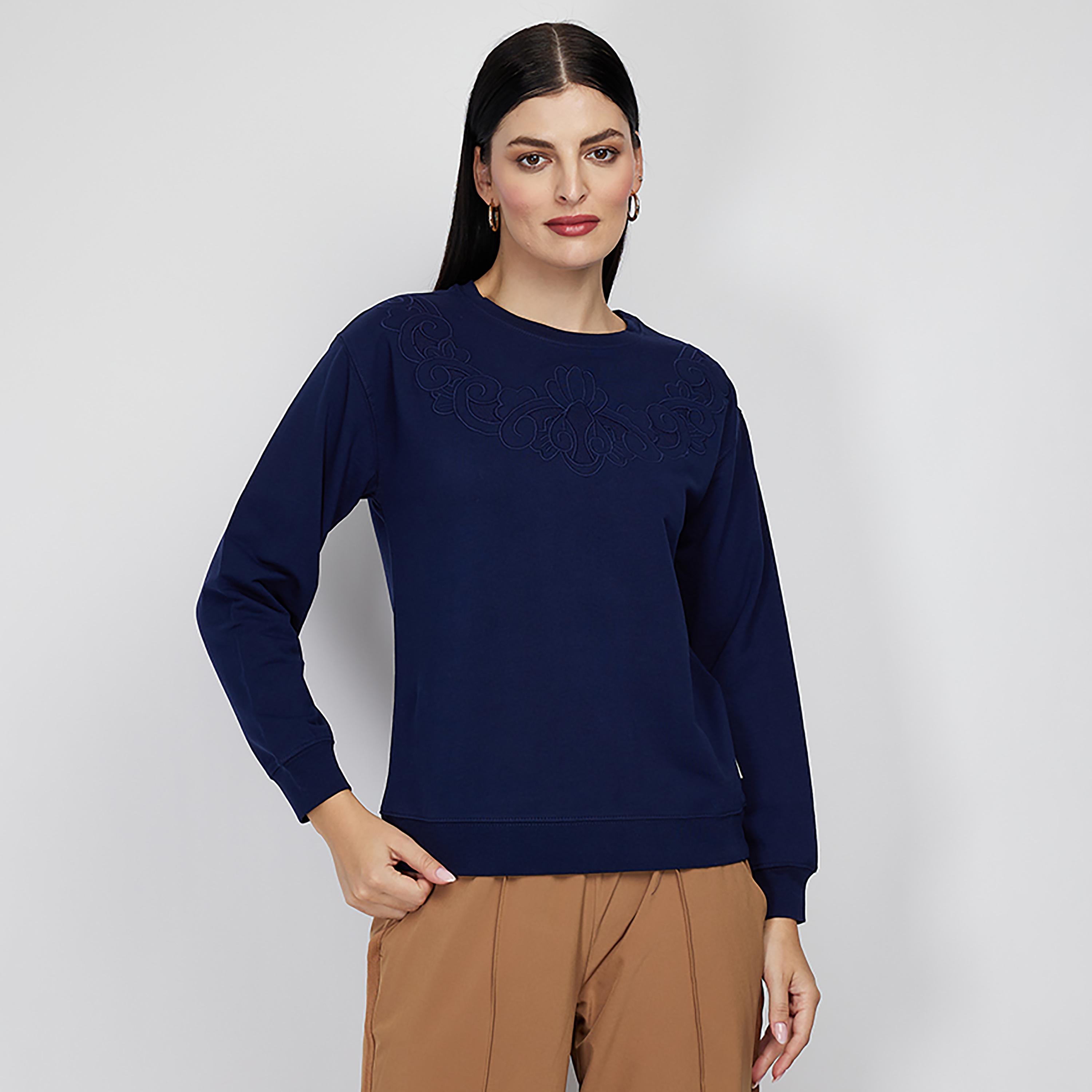 Beverly Hills Polo Club Embroidered Round Neck Long Sleeves Sweatshirt-women-clothing-hoodiesandsweatshirts-hoodies-image-1