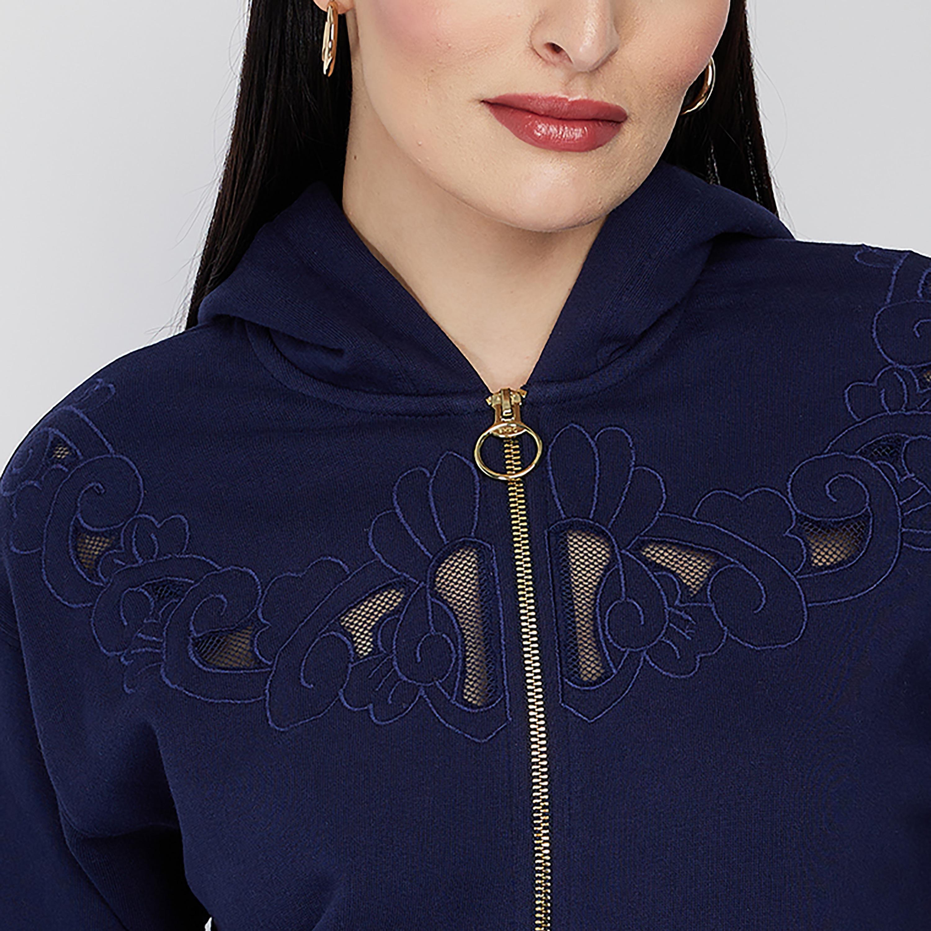 هودي بسحاب من بيفرلي هيلز بولو كلوب بأكمام طويلة مع هودي بغطاء للرأس بمطرز-women-clothing-hoodiesandsweatshirts-hoodies-image-2