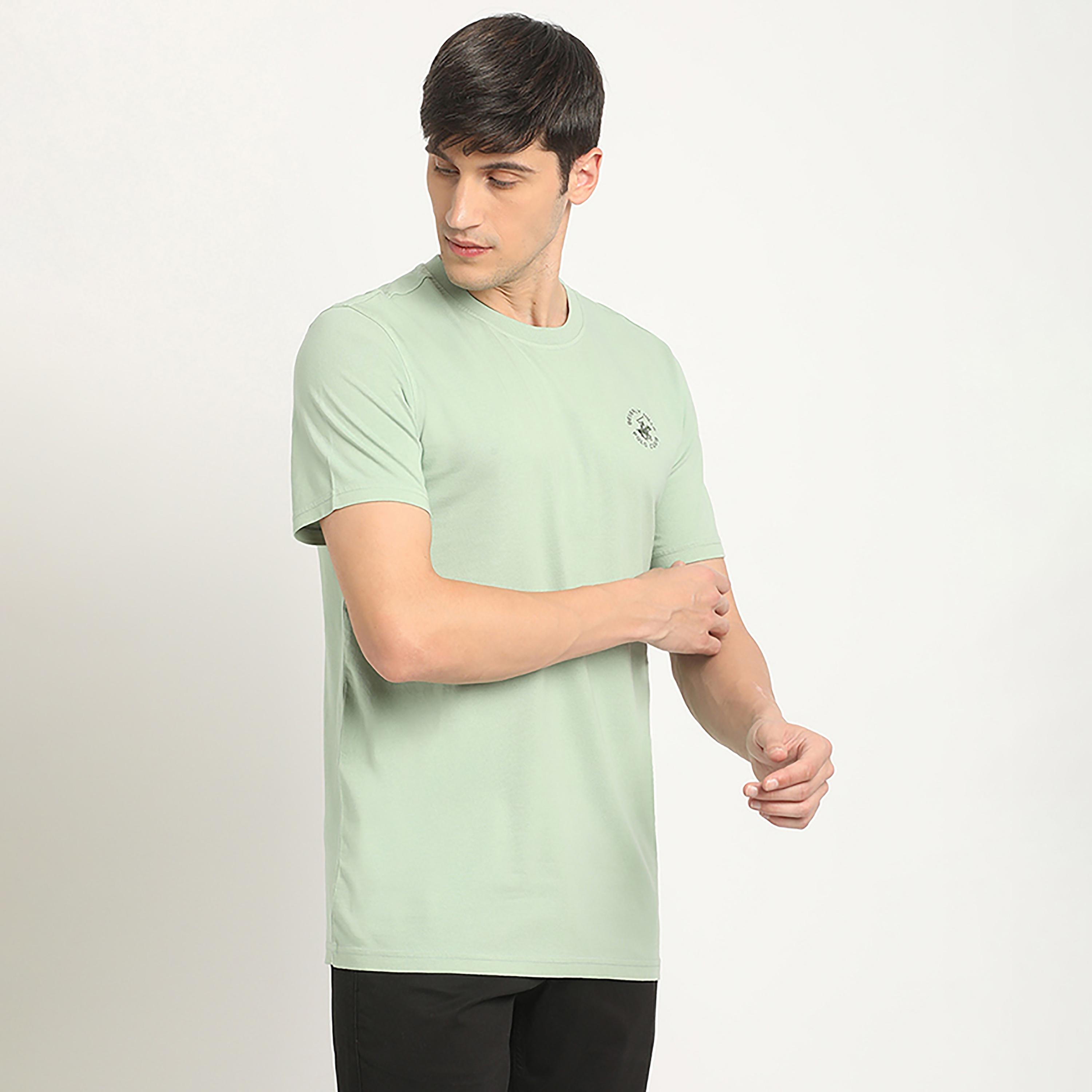 تي شيرت بيفرلي هيلز بولو كلوب بياقة دائرية وأكمام قصيرة سادة-men-clothing-tshirtsandpolos-tshirts-image-3