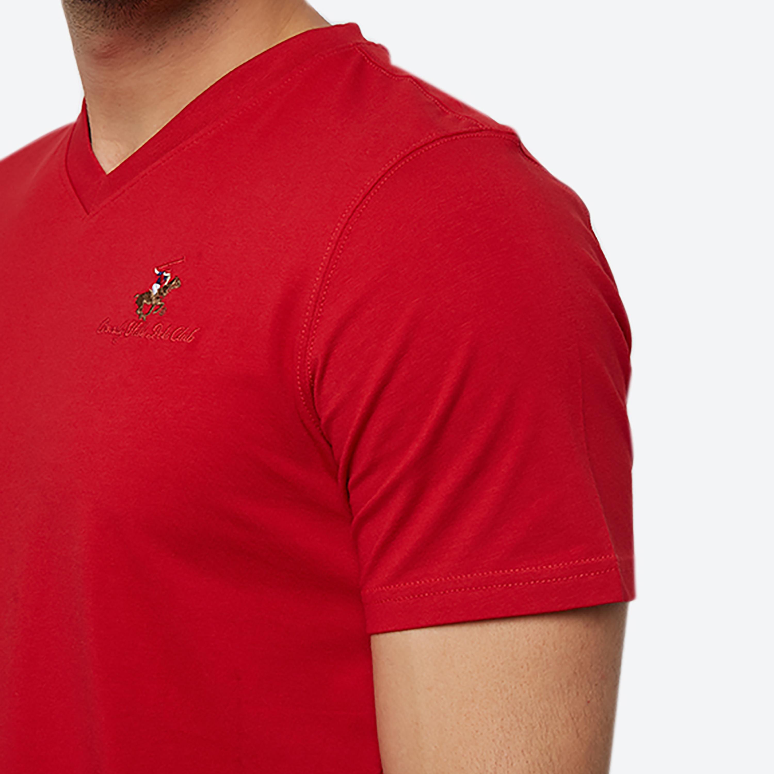 تي شرت سادة برقبة على شكل حرفv وأكمام قصيرة من بيفرلي هيلز بولو كلوب-men-clothing-tshirtsandpolos-tshirts-image-3