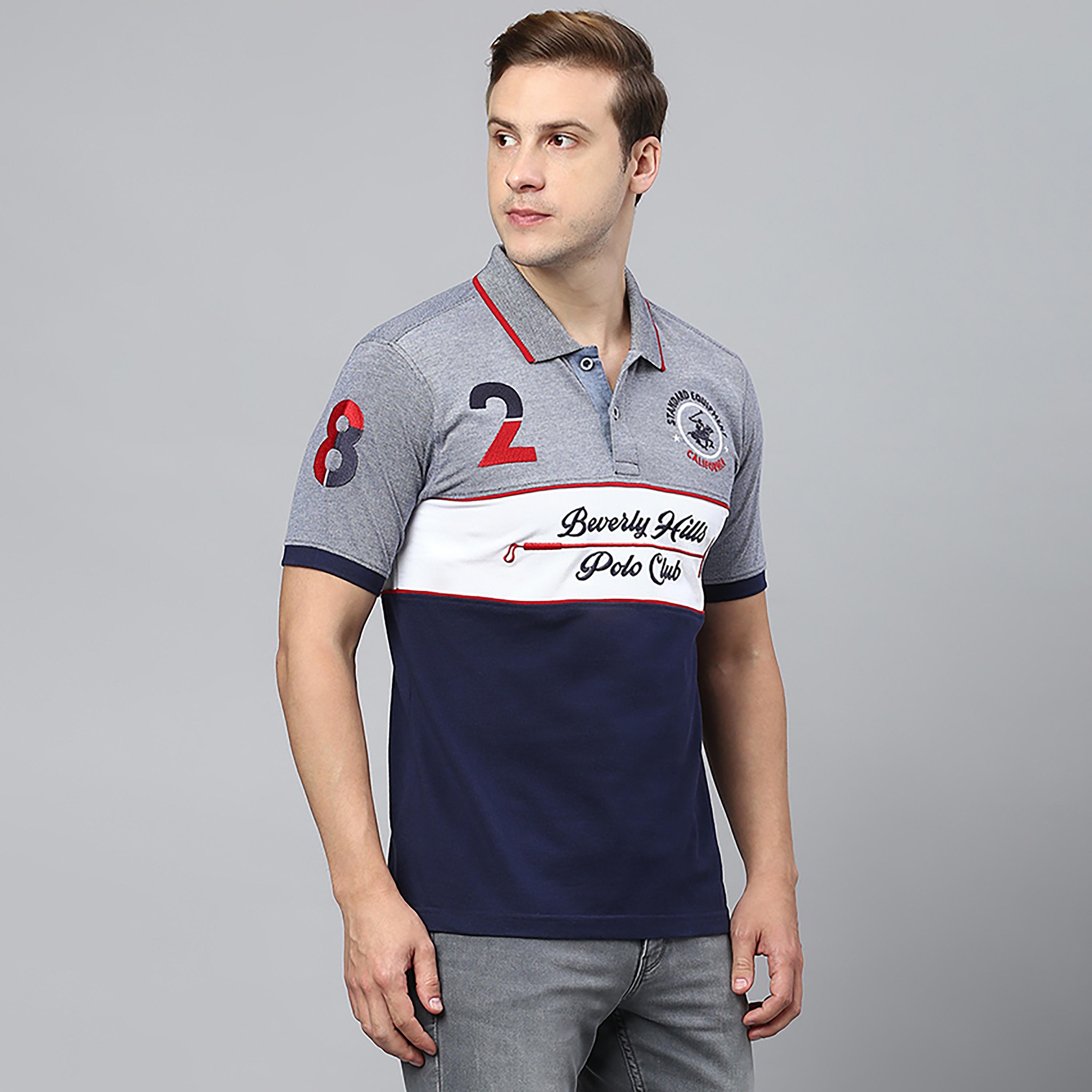 تي شيرت بولو أكمام قصيرة بياقة مطبوعة لوجو مزخرفة بيفرلي هيلز بولو كلوب-men-clothing-tshirtsandpolos-polos-image-3
