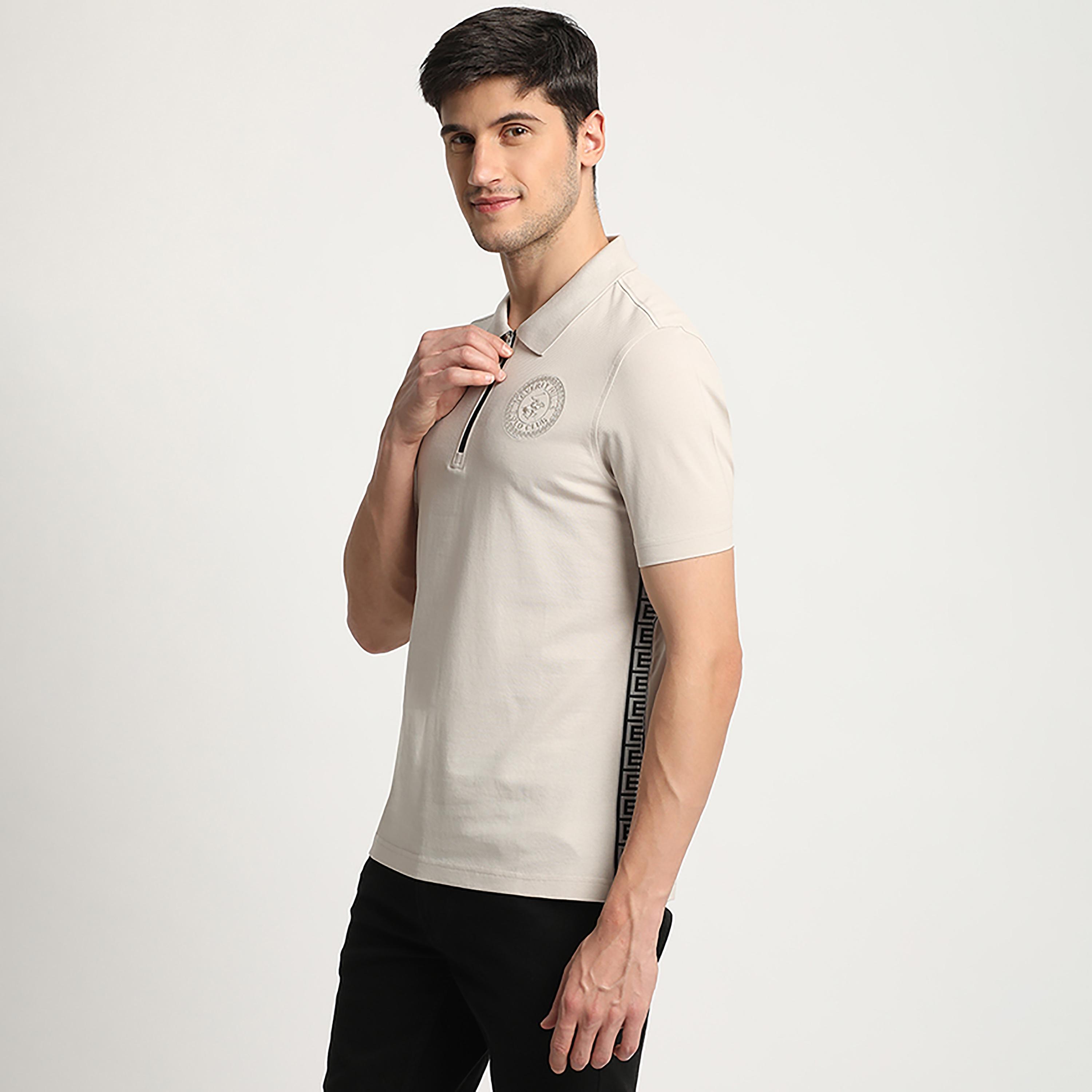 تي شيرت بولو من بيفرلي هيلز بولو كلوب سادة بأكمام قصيرة ونصف سحاب-men-clothing-tshirtsandpolos-polos-image-2