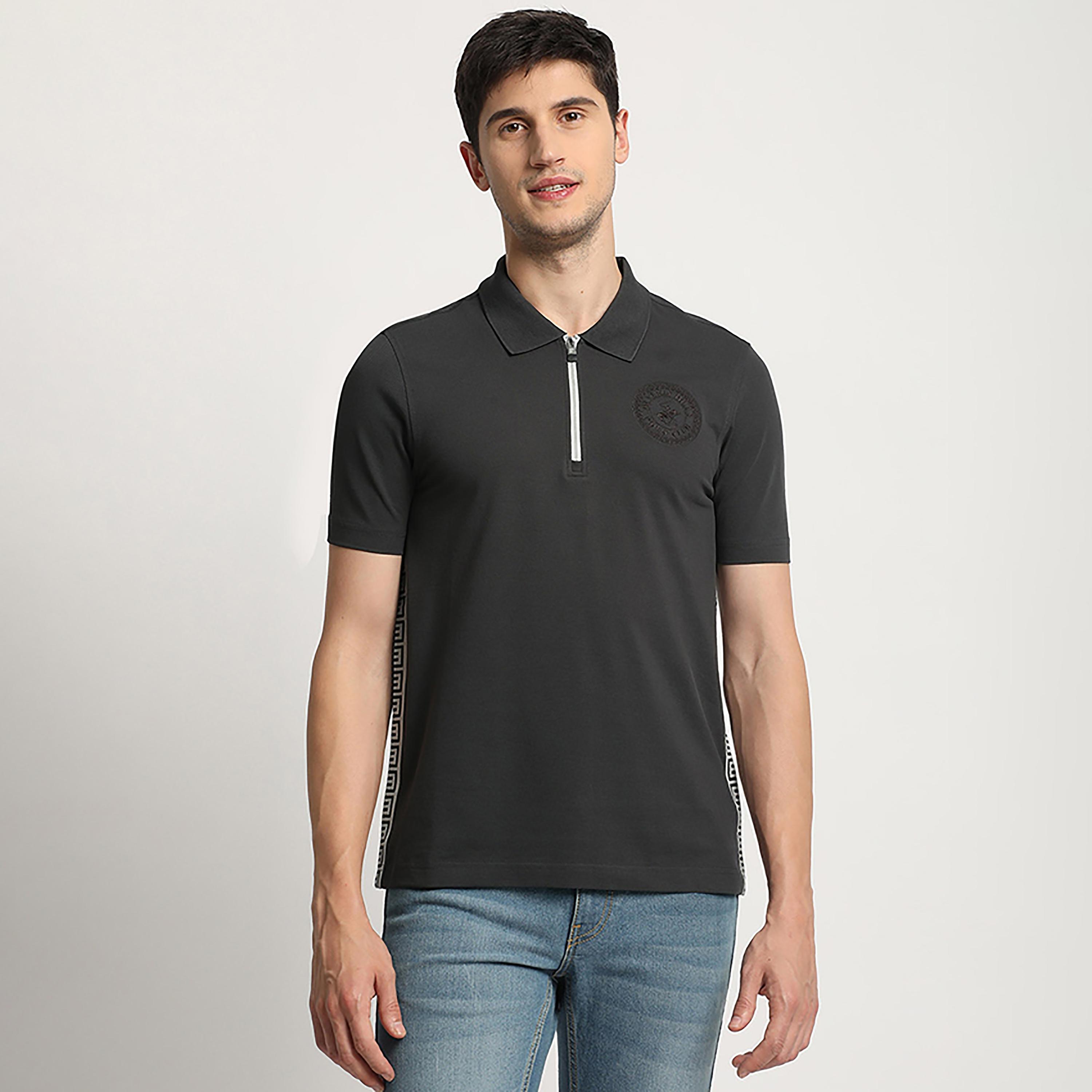 تي شيرت بولو من بيفرلي هيلز بولو كلوب سادة بأكمام قصيرة ونصف سحاب-men-clothing-tshirtsandpolos-polos-image-5