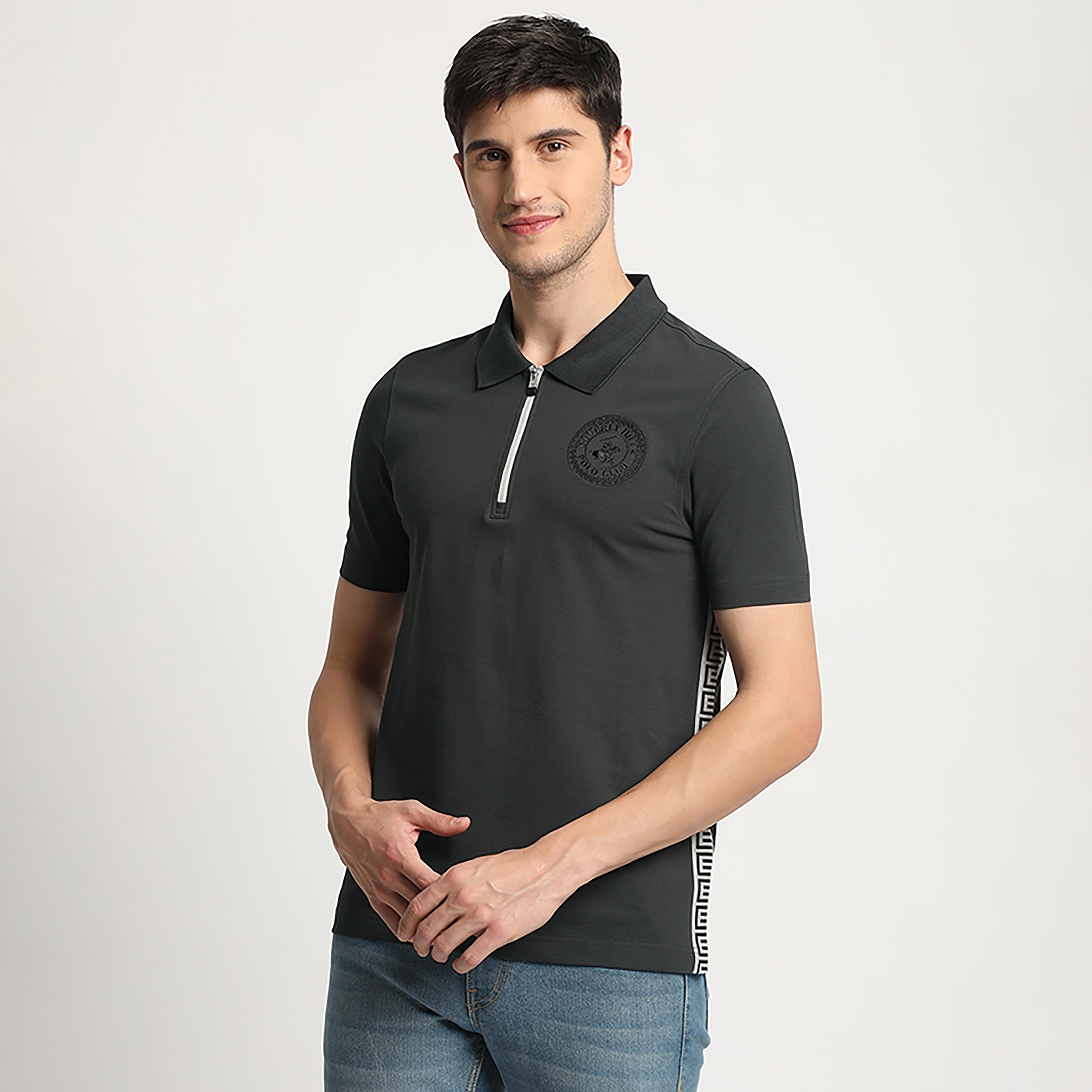 تي شيرت بولو من بيفرلي هيلز بولو كلوب سادة بأكمام قصيرة ونصف سحاب-men-clothing-tshirtsandpolos-polos-image-6