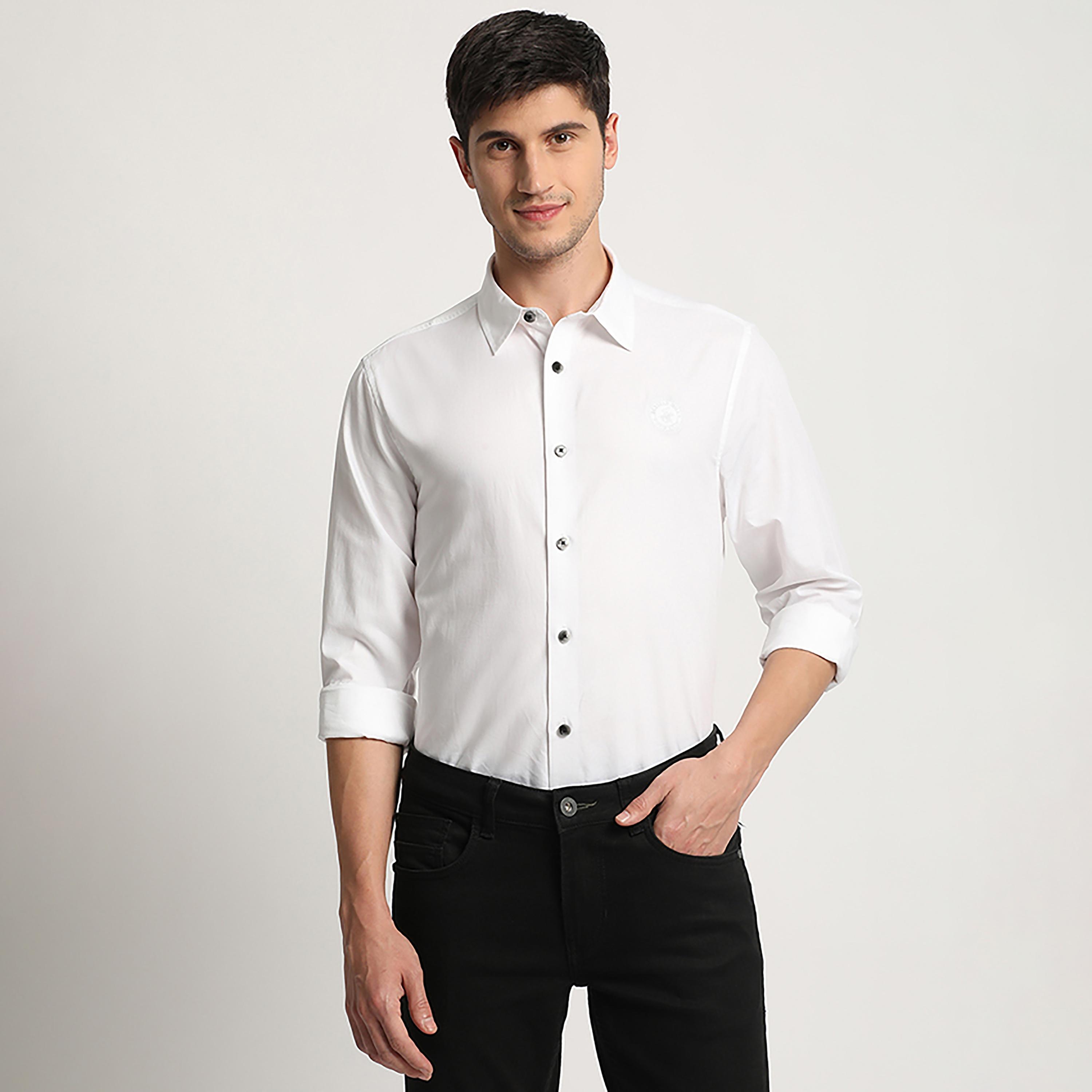 قميص سادة من بيفرلي هيلز بولو كلوب بأكمام طويلة ذو تونال أوفالز-men-clothing-shirts-image-1