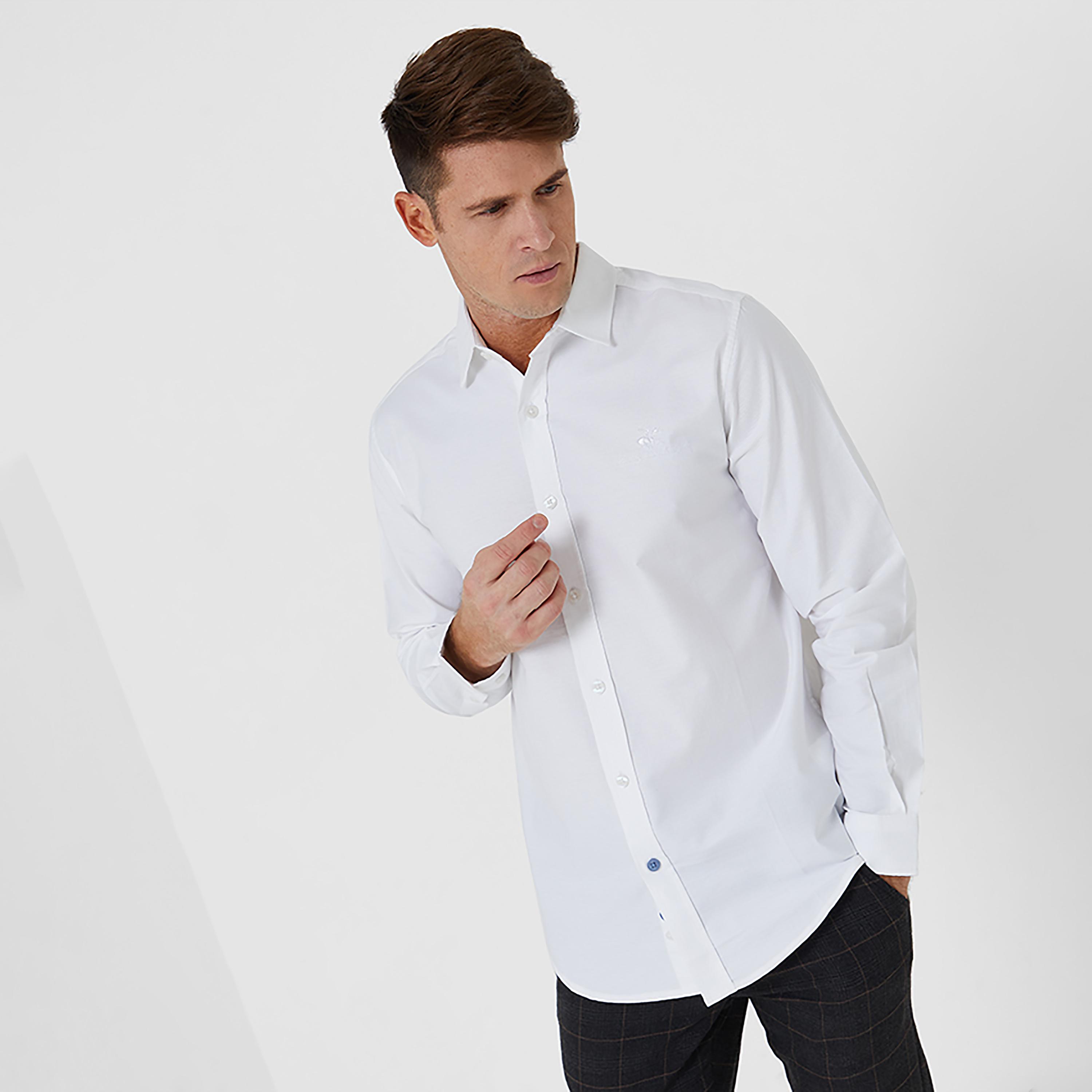 تي شيرت كاجوال بولو بياقة سادة وأكمام طويلة من بيفرلي هيلز بولو كلوب-men-clothing-shirts-image-5