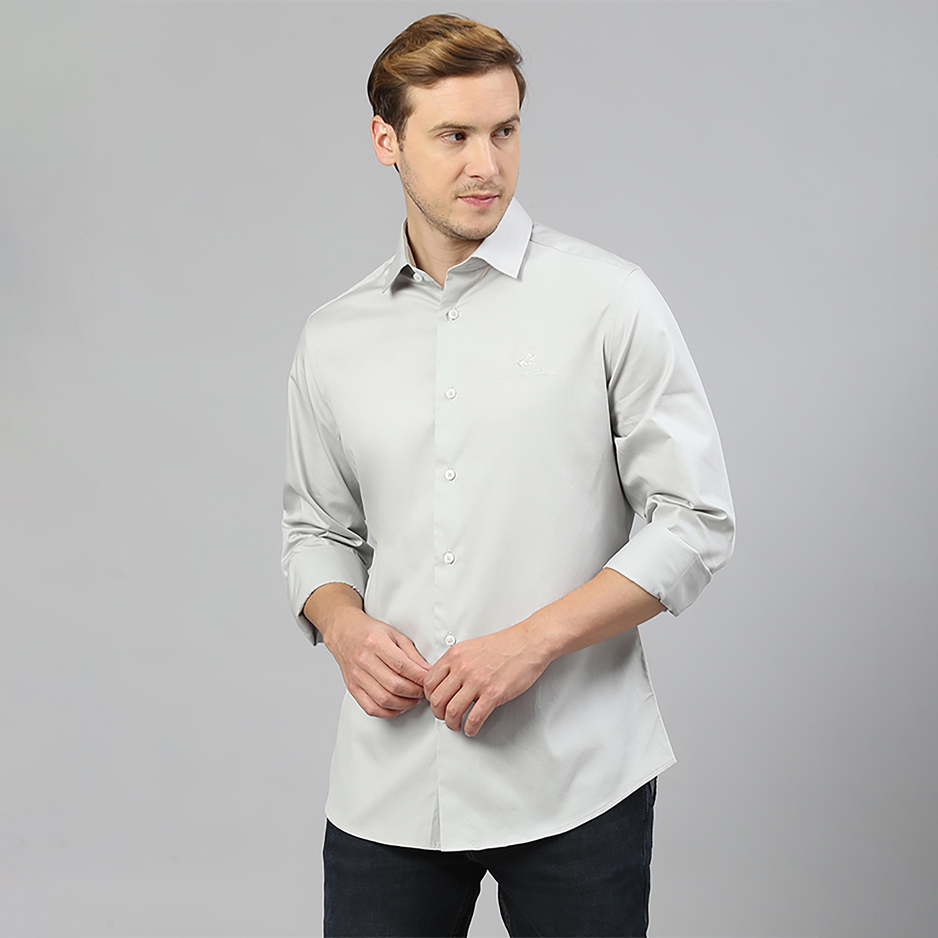 تي شيرت كاجوال بولو بياقة سادة وأكمام طويلة من بيفرلي هيلز بولو كلوب-men-clothing-shirts-image-1