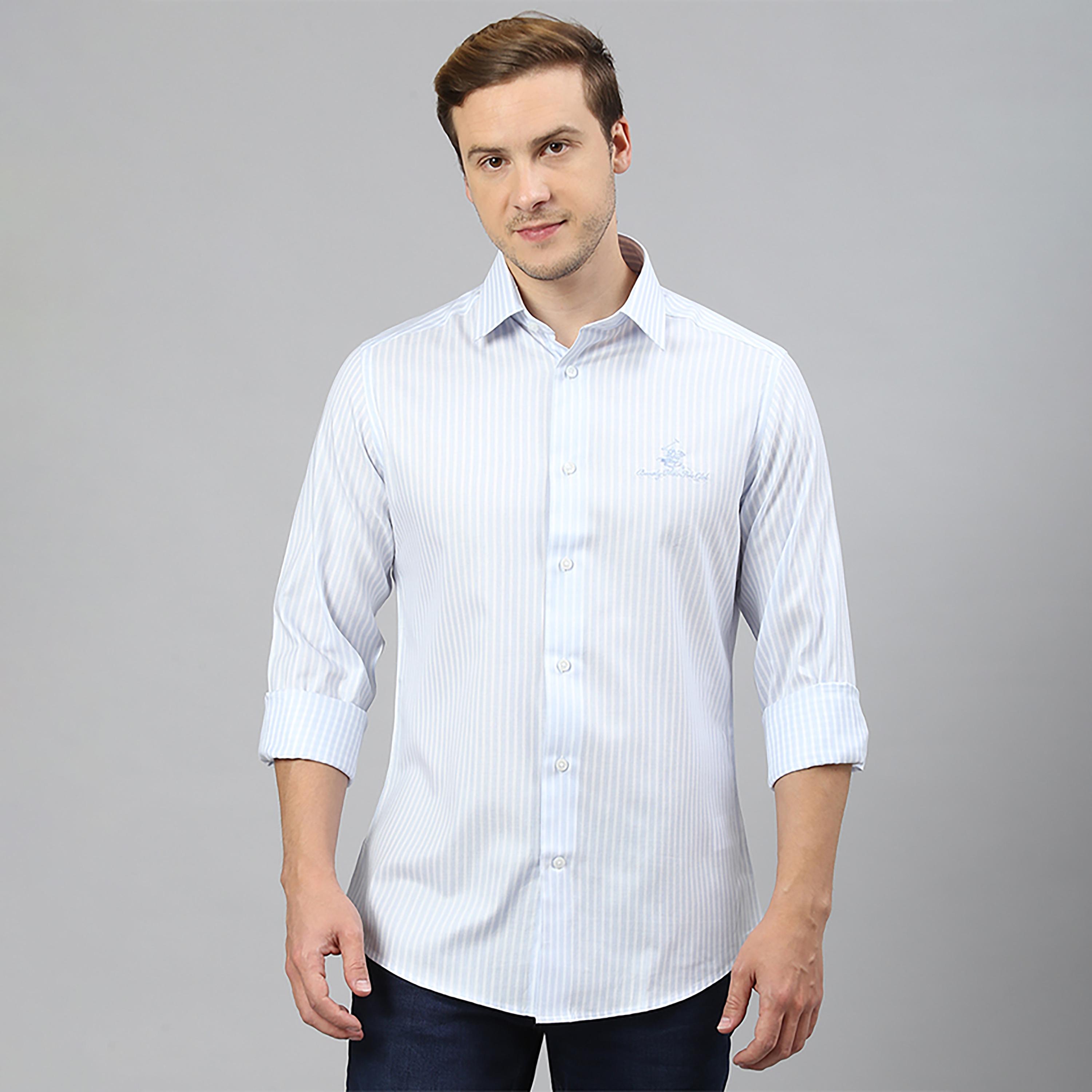 Beverly Hills Polo Club Striped Collared Long Sleeves Casual Shirt-men-clothing-shirts-image-1