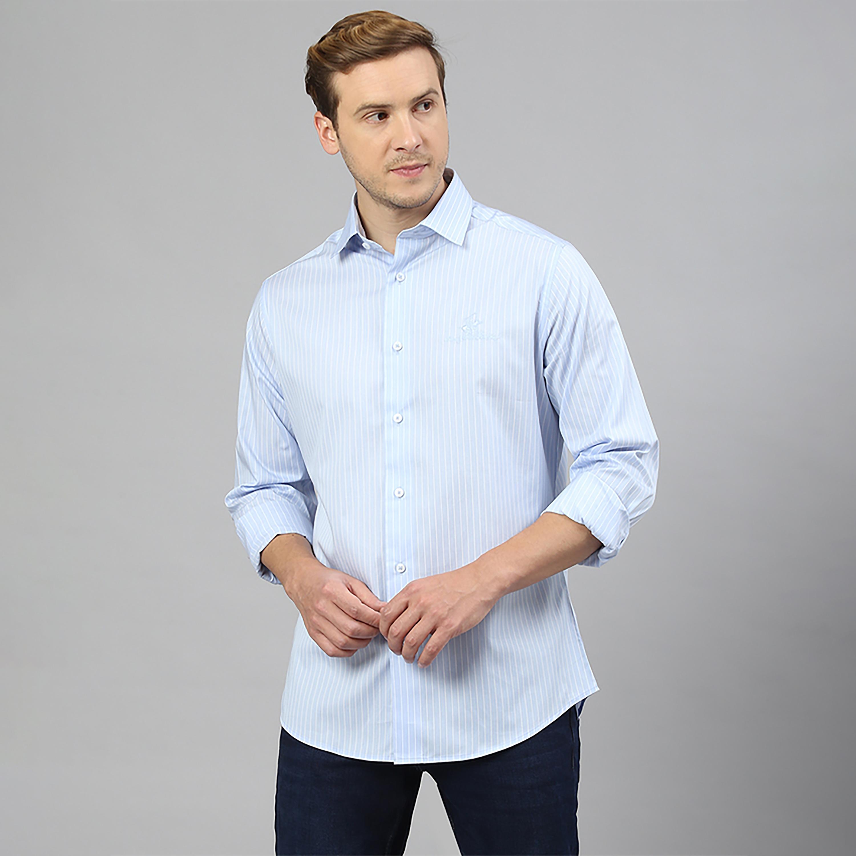 Beverly Hills Polo Club Striped Collared Long Sleeves Casual Shirt-men-clothing-shirts-image-1