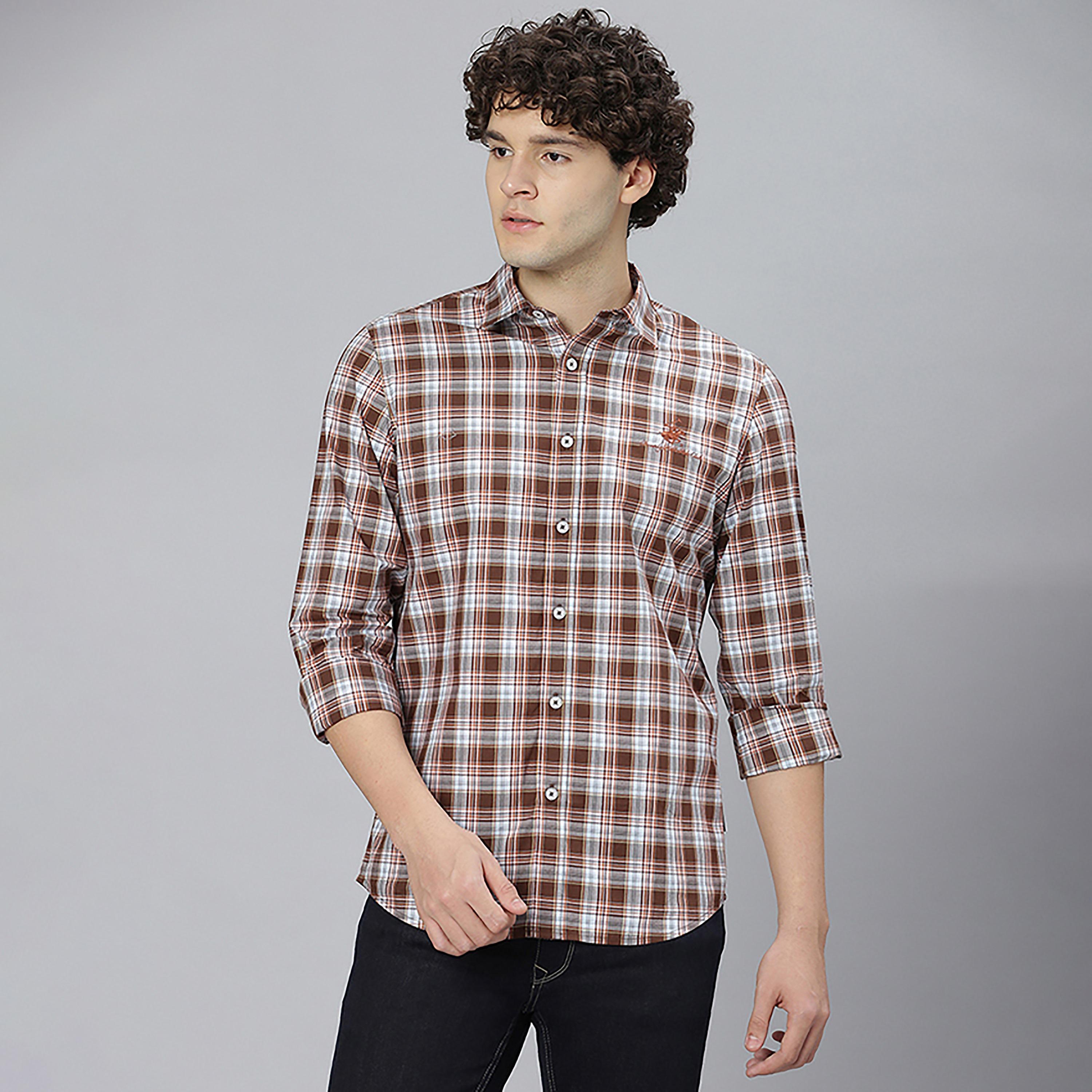 Beverly Hills Polo Club Checked Collared Long Sleeves Casual Shirt-men-clothing-shirts-image-1