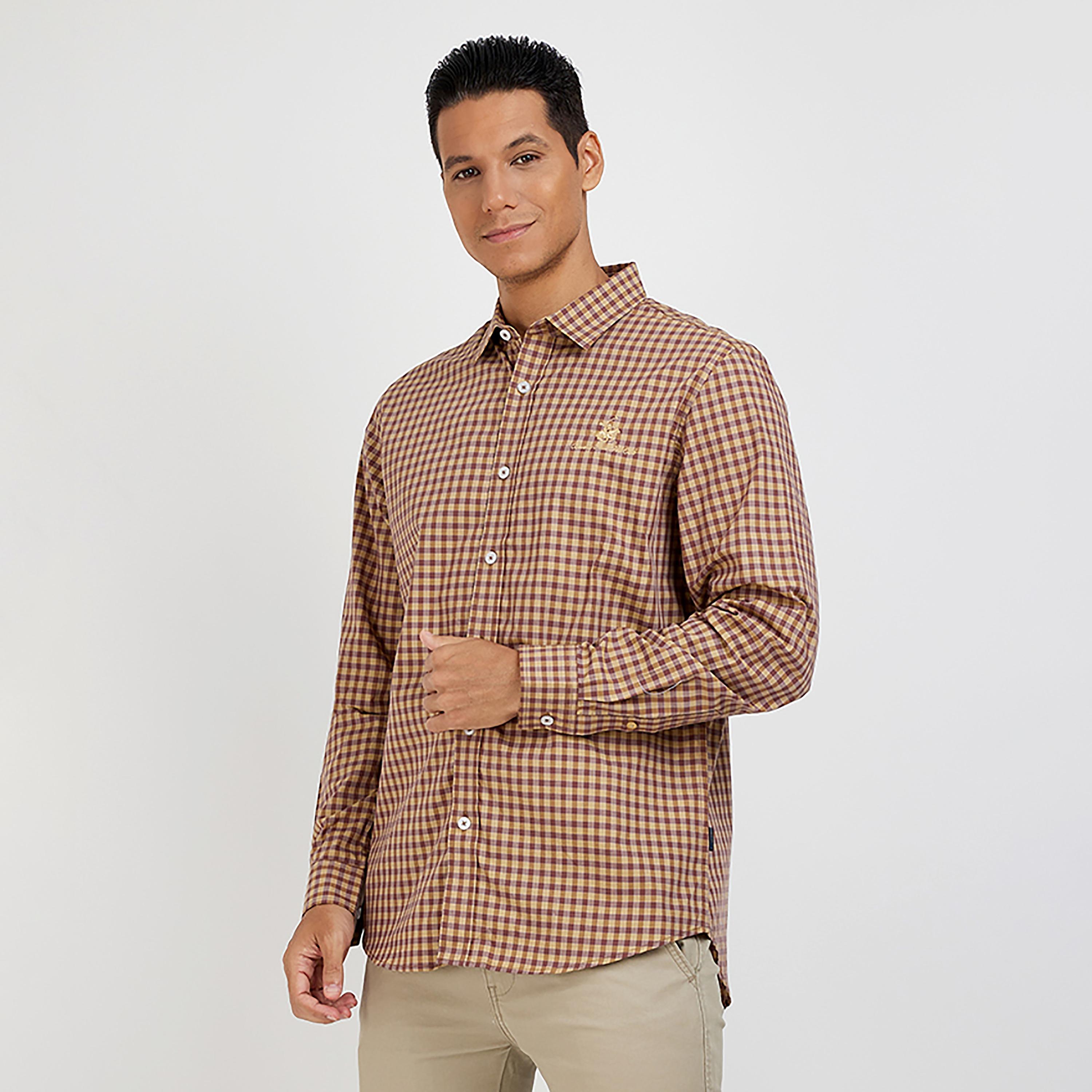 Beverly Hills Polo Club Checks Collared Long Sleeves Shirt-men-clothing-shirts-image-1