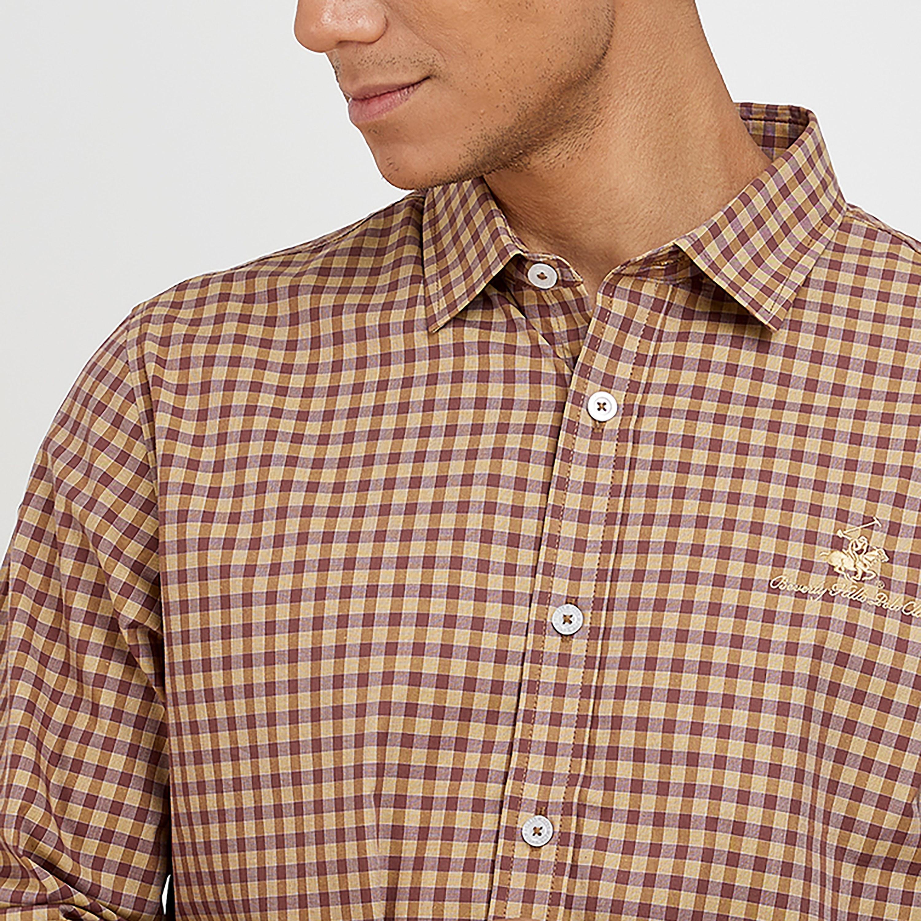Beverly Hills Polo Club Checks Collared Long Sleeves Shirt-men-clothing-shirts-image-2