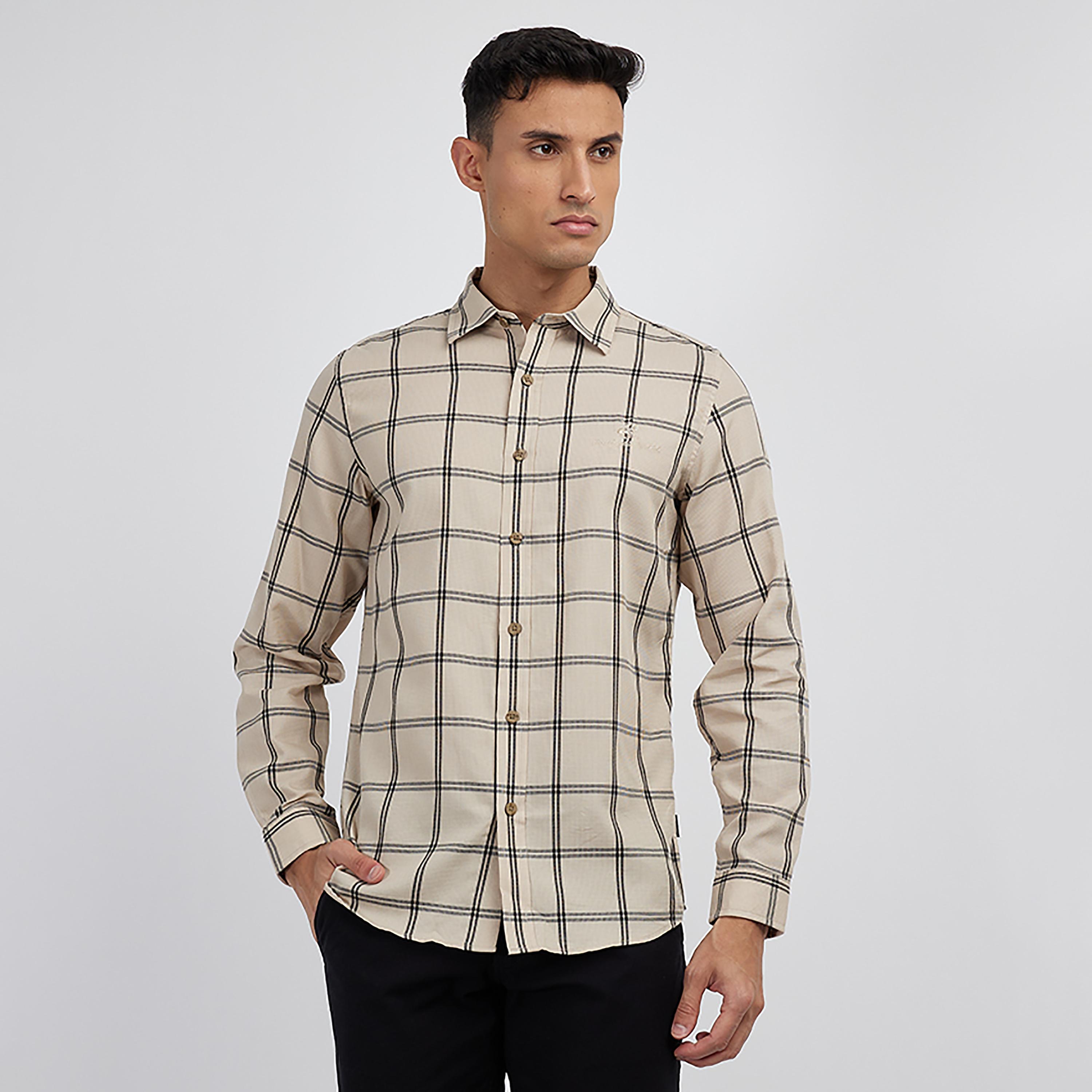 Beverly Hills Polo Club Checks Collared Long Sleeves Shirt-men-clothing-shirts-image-1