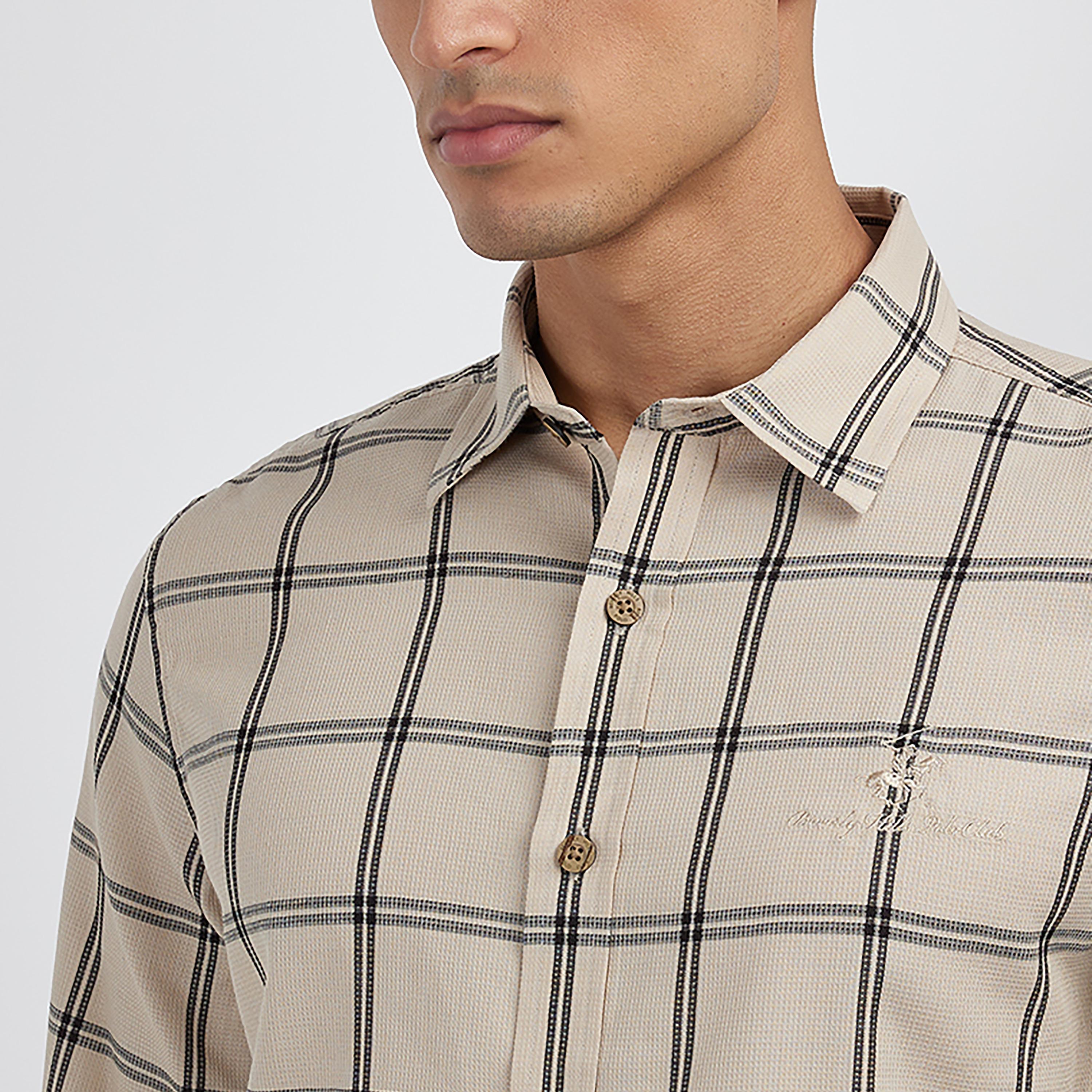 Beverly Hills Polo Club Checks Collared Long Sleeves Shirt-men-clothing-shirts-image-2
