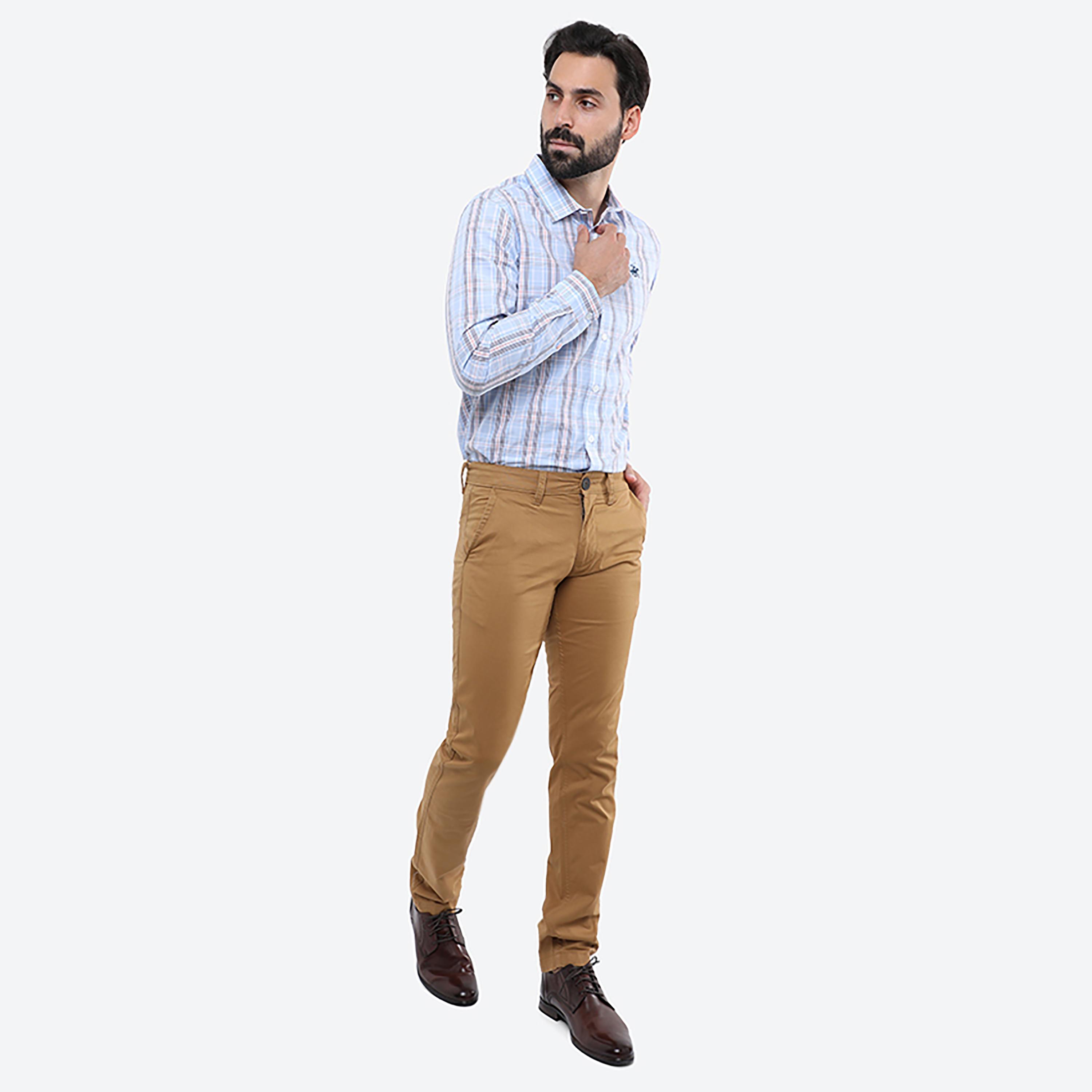 بنطلون سادة متوسط الارتفاع مع زر للإغلاق من بيفرلي هيلز بولو كلوب-men-clothing-bottoms-trousersandchinos-chinos-image-3
