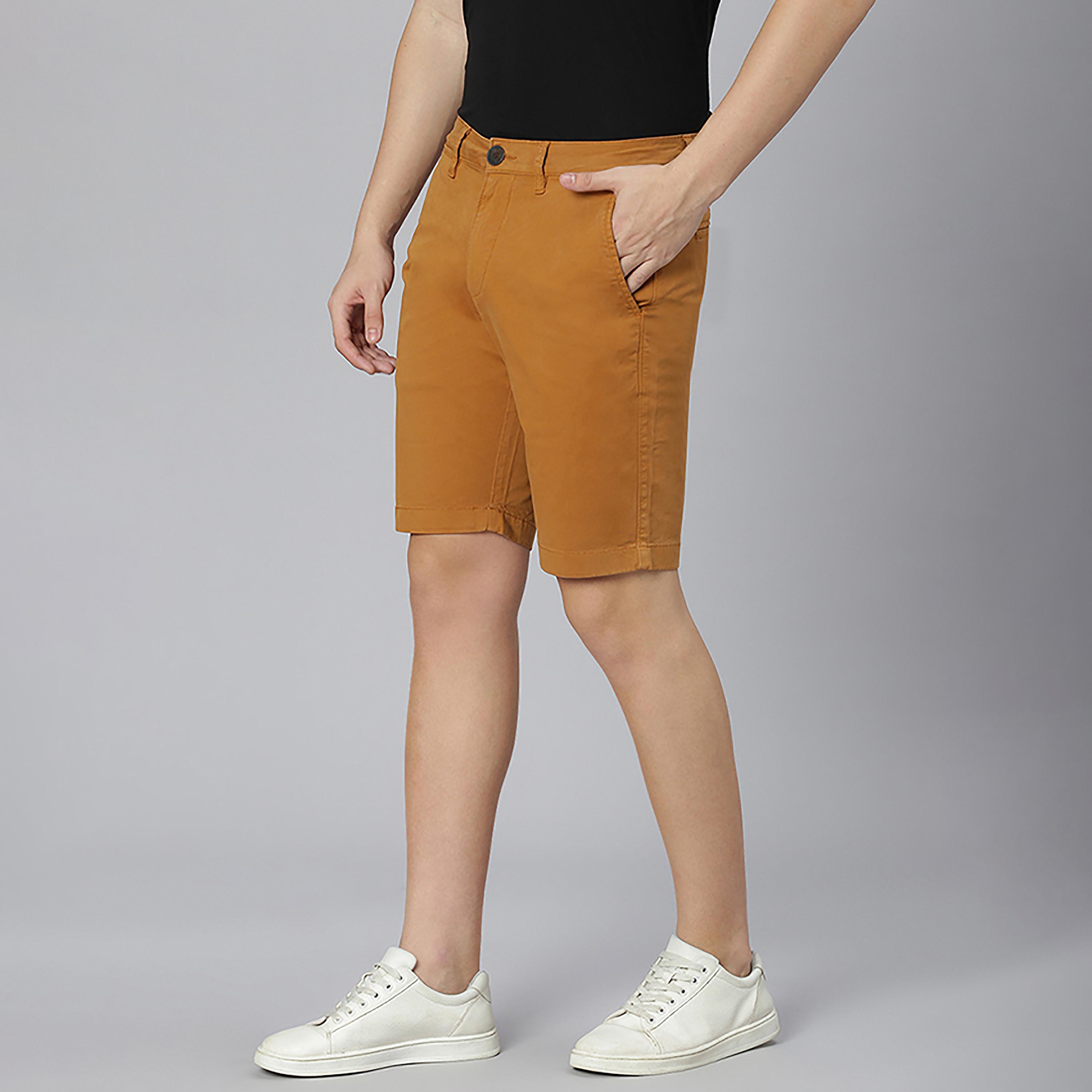 Beverly Hills Polo Club Plain Mid-Rise Shorts with Button Closure-men-clothing-bottoms-shorts-image-2